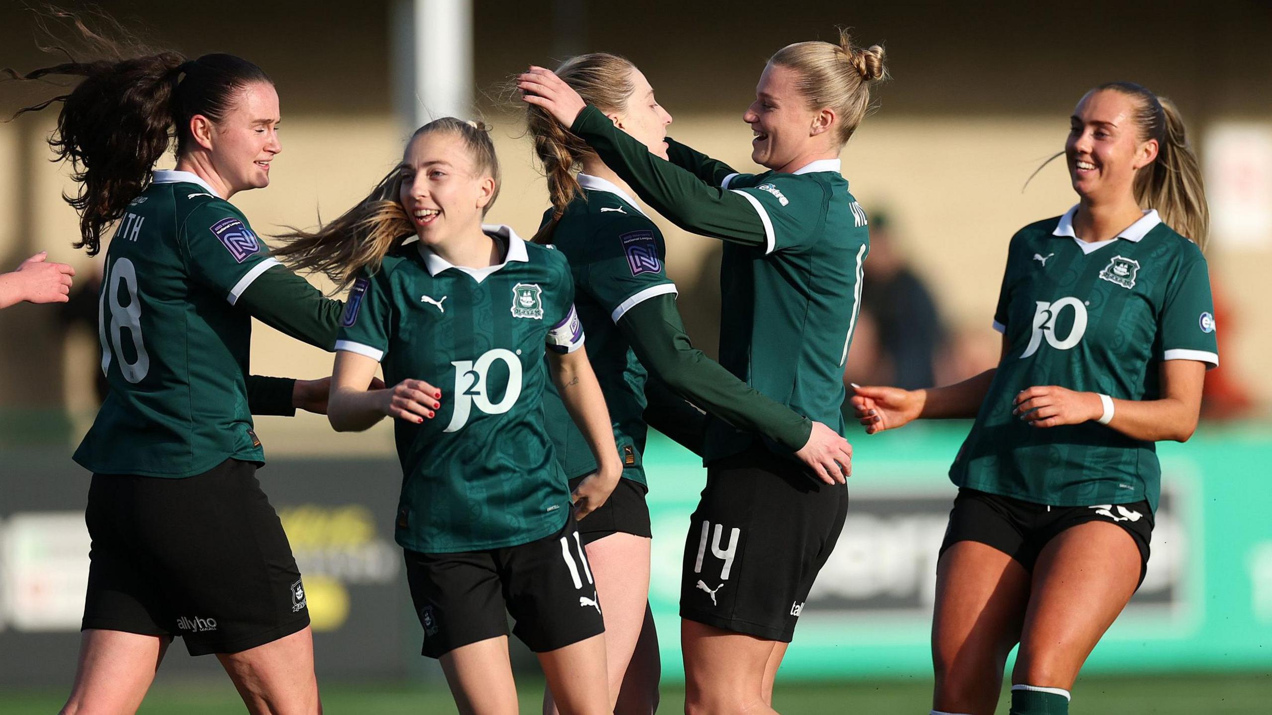 Plymouth Argyle Women celebrate a goal