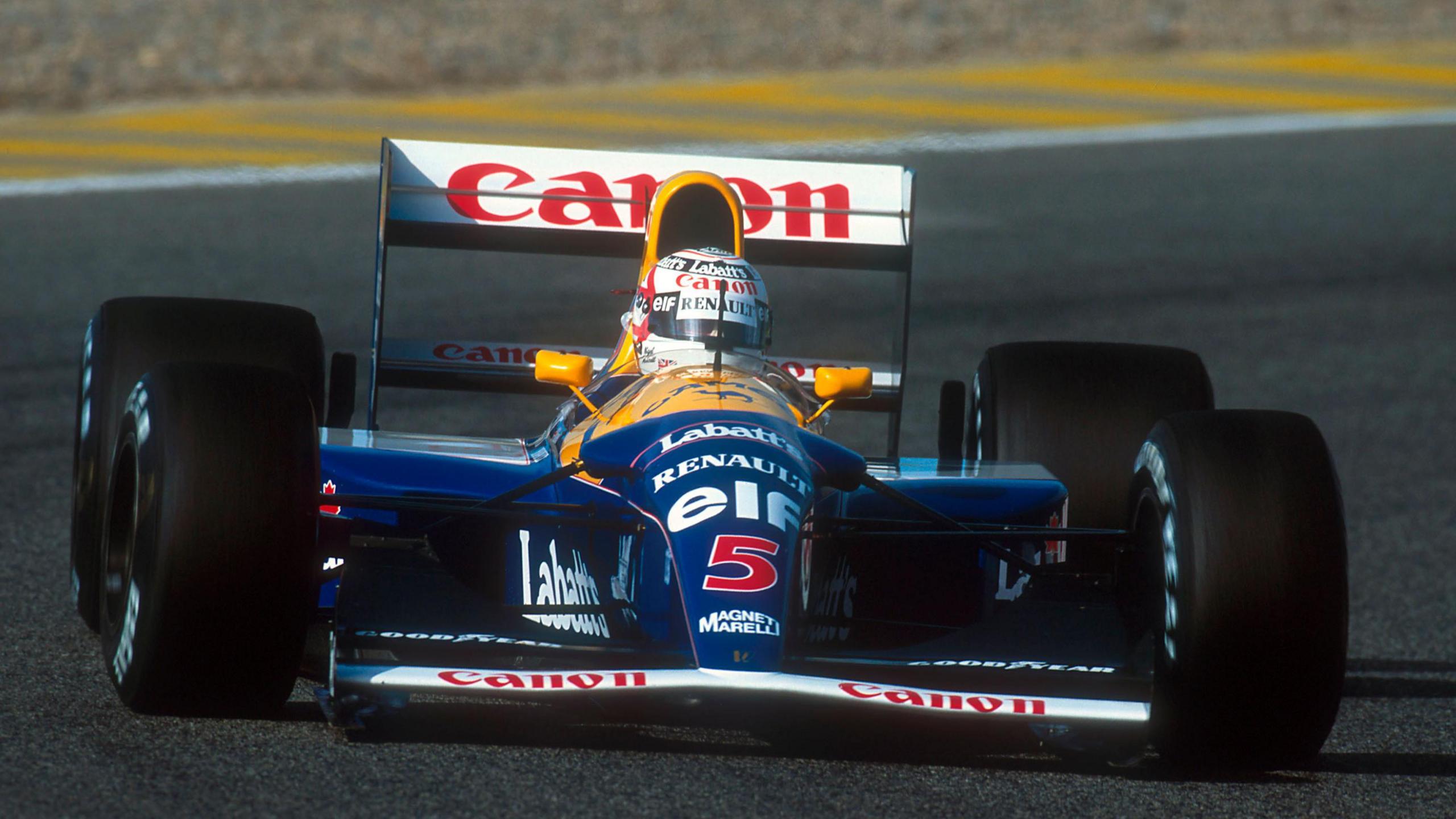 Nigel Mansell in the Williams FW14B at the 1992 Portuguese Grand Prix