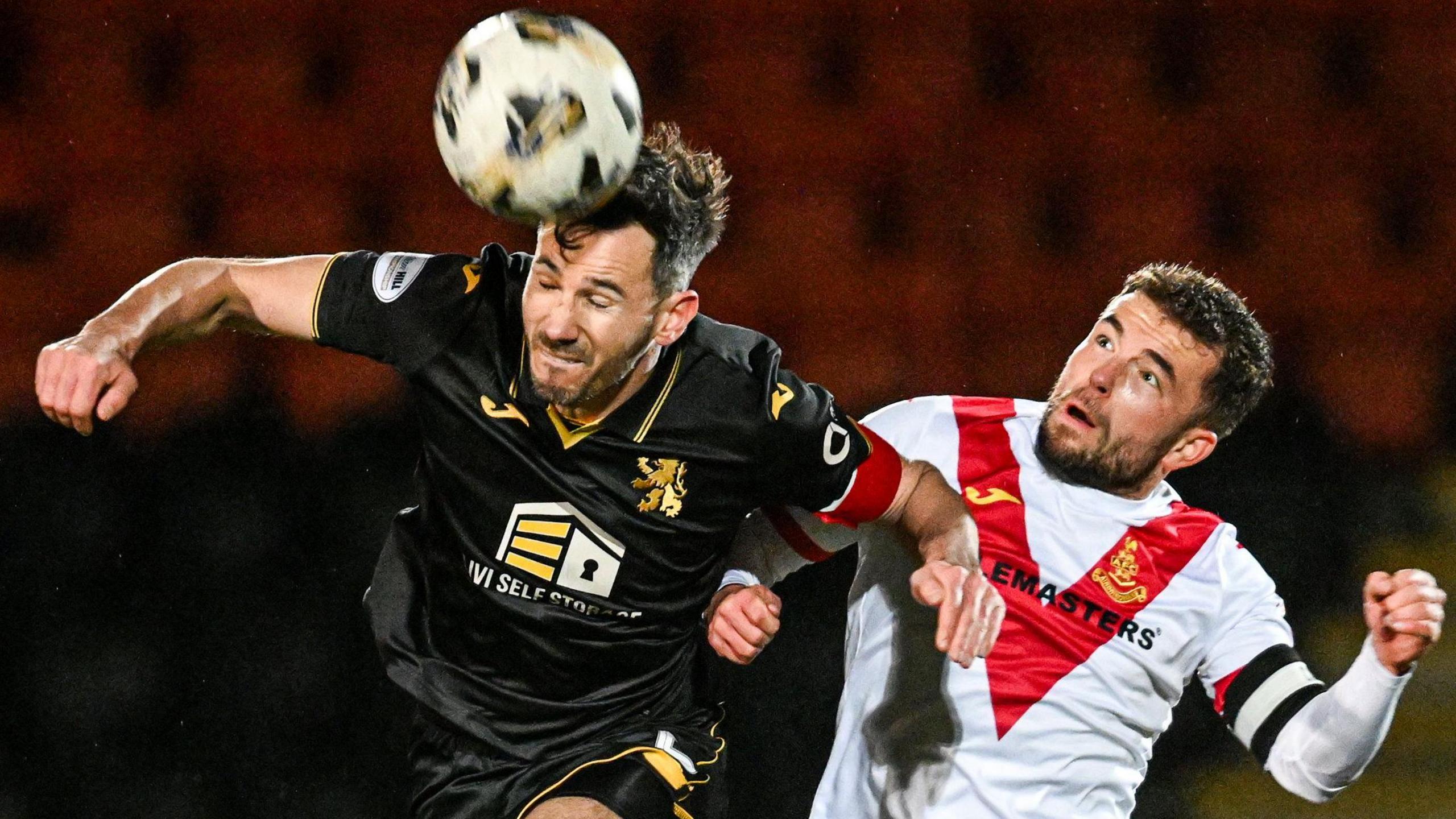 Livingston's Ryan McGowan and Airdrieonians' Adam Frizzell