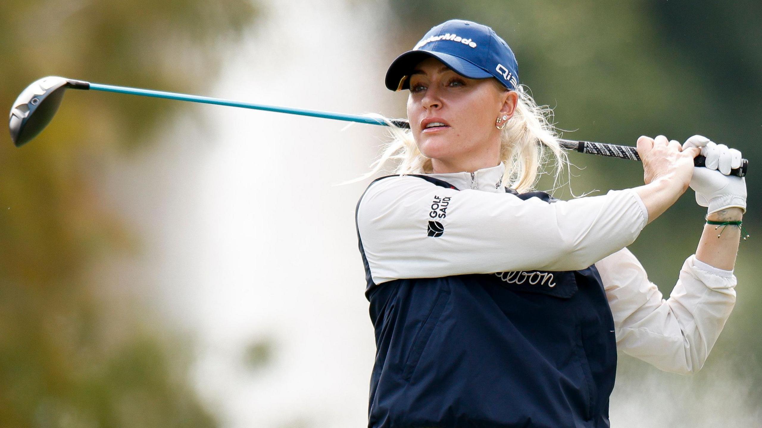 Charley Hull drives the ball