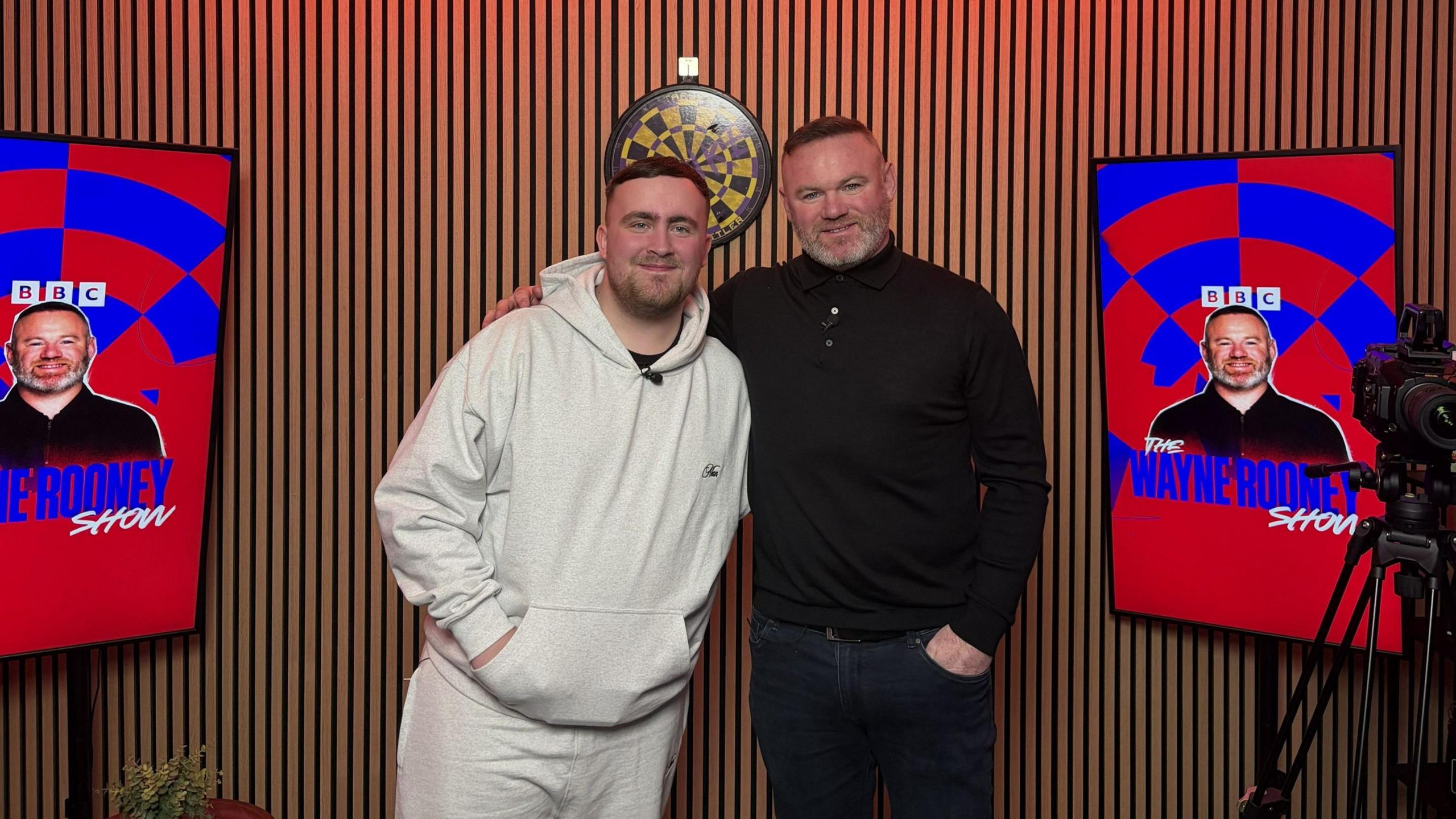 Luke Littler and Wayne Rooney