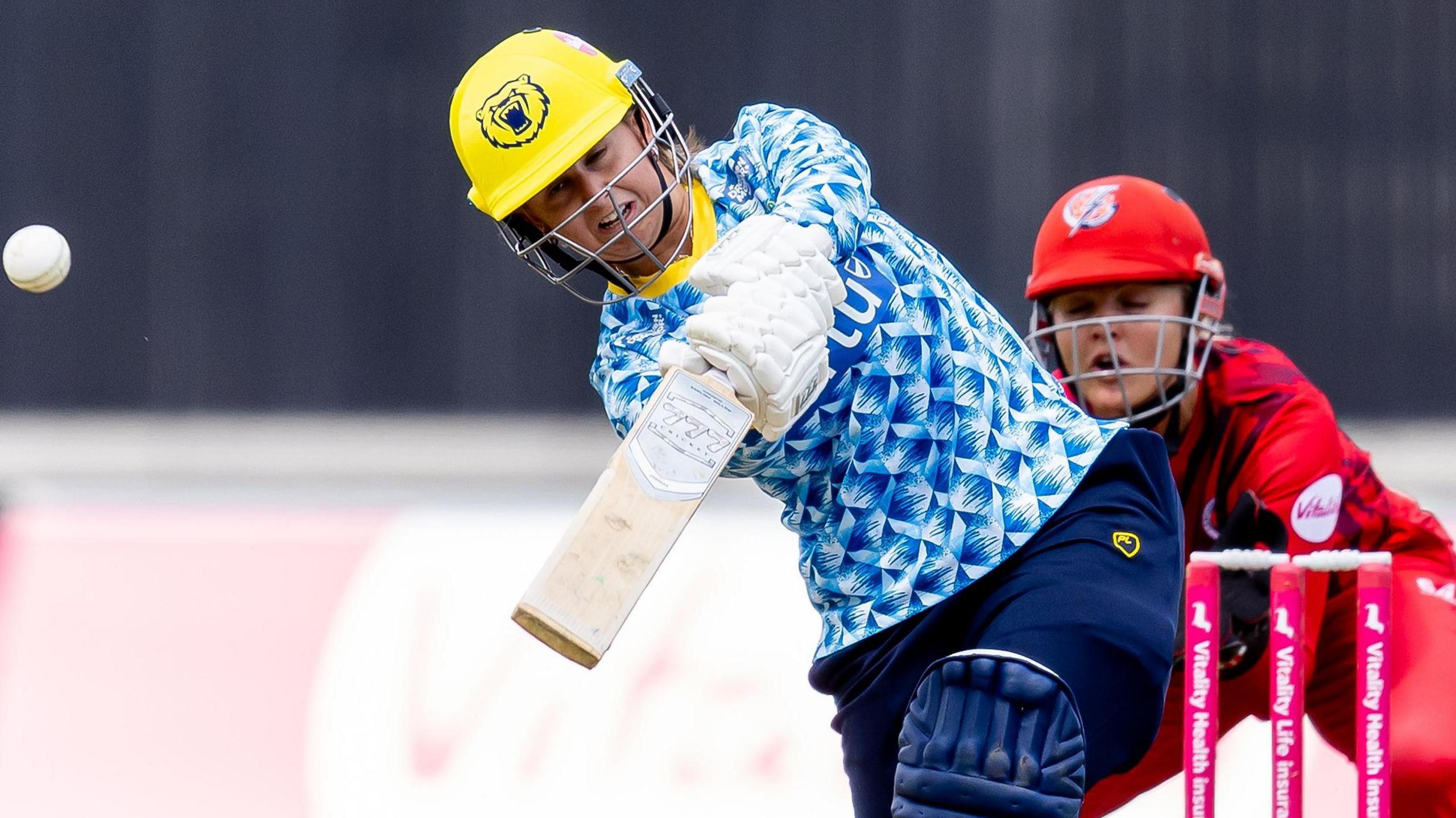 Natasha Wraith hits a four for the Bears against Lancashire Thunder