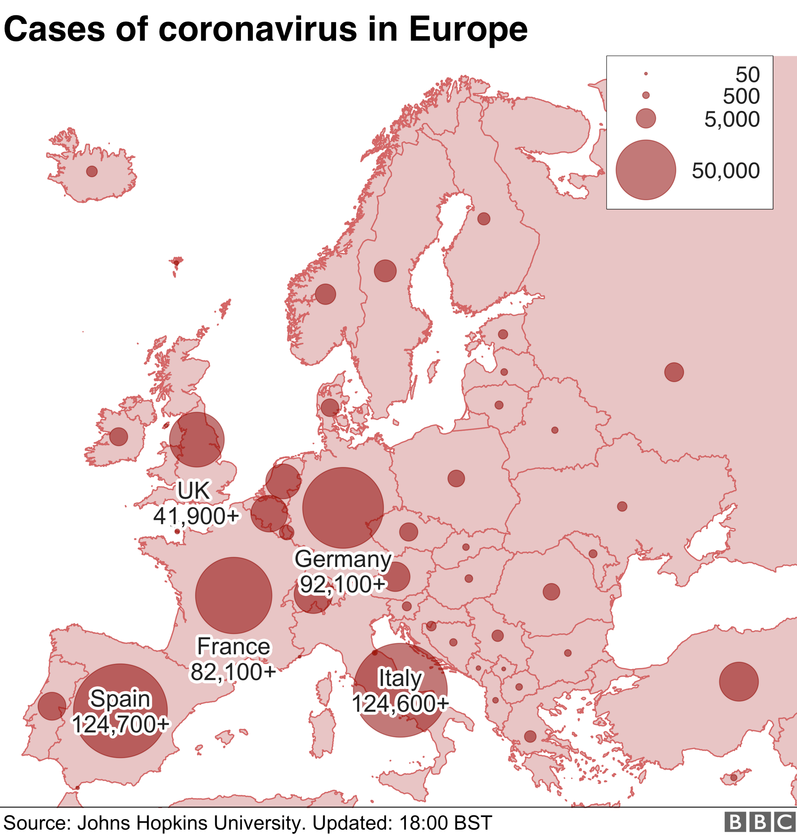 map of europe cases