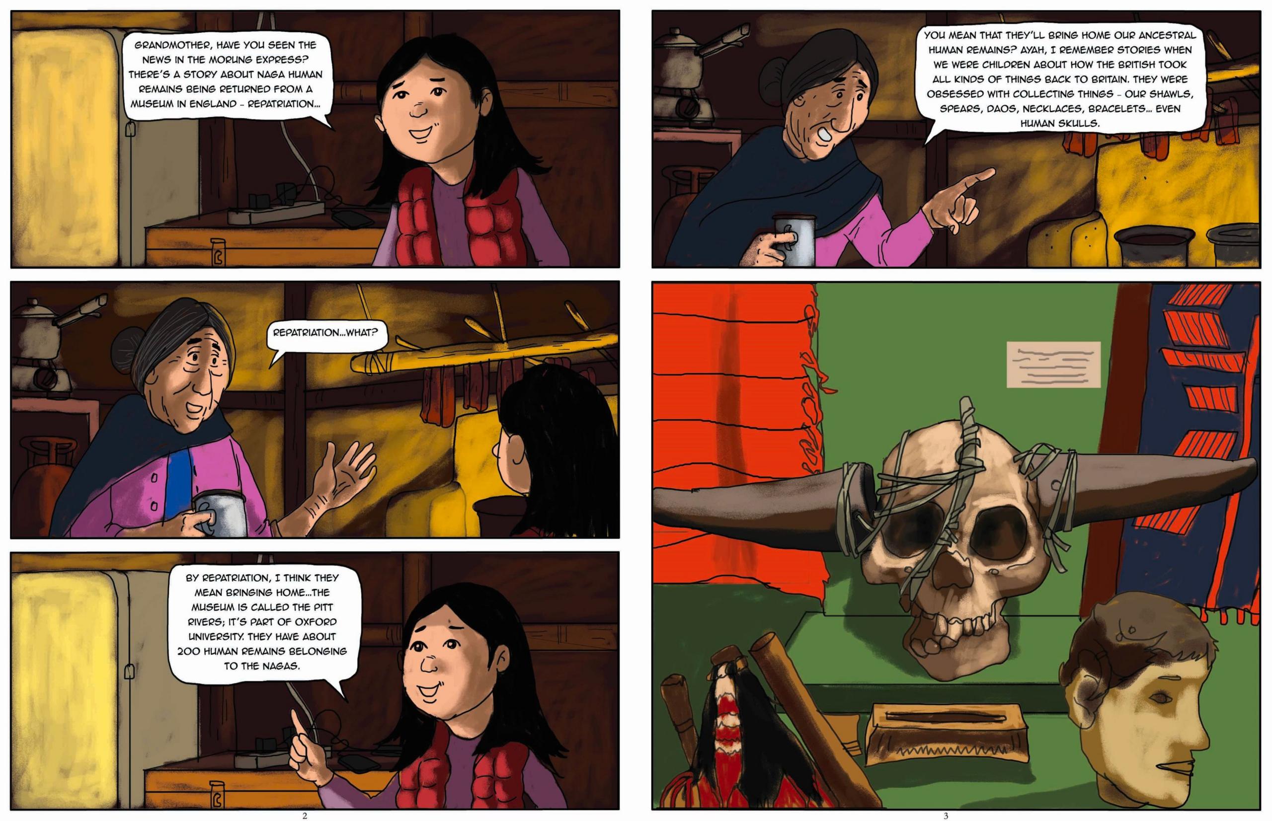 A graphic novel by anthropologist Arkotong Longkumer and Meren Imchen discusses Naga people's ancestral remains on display in far away museums