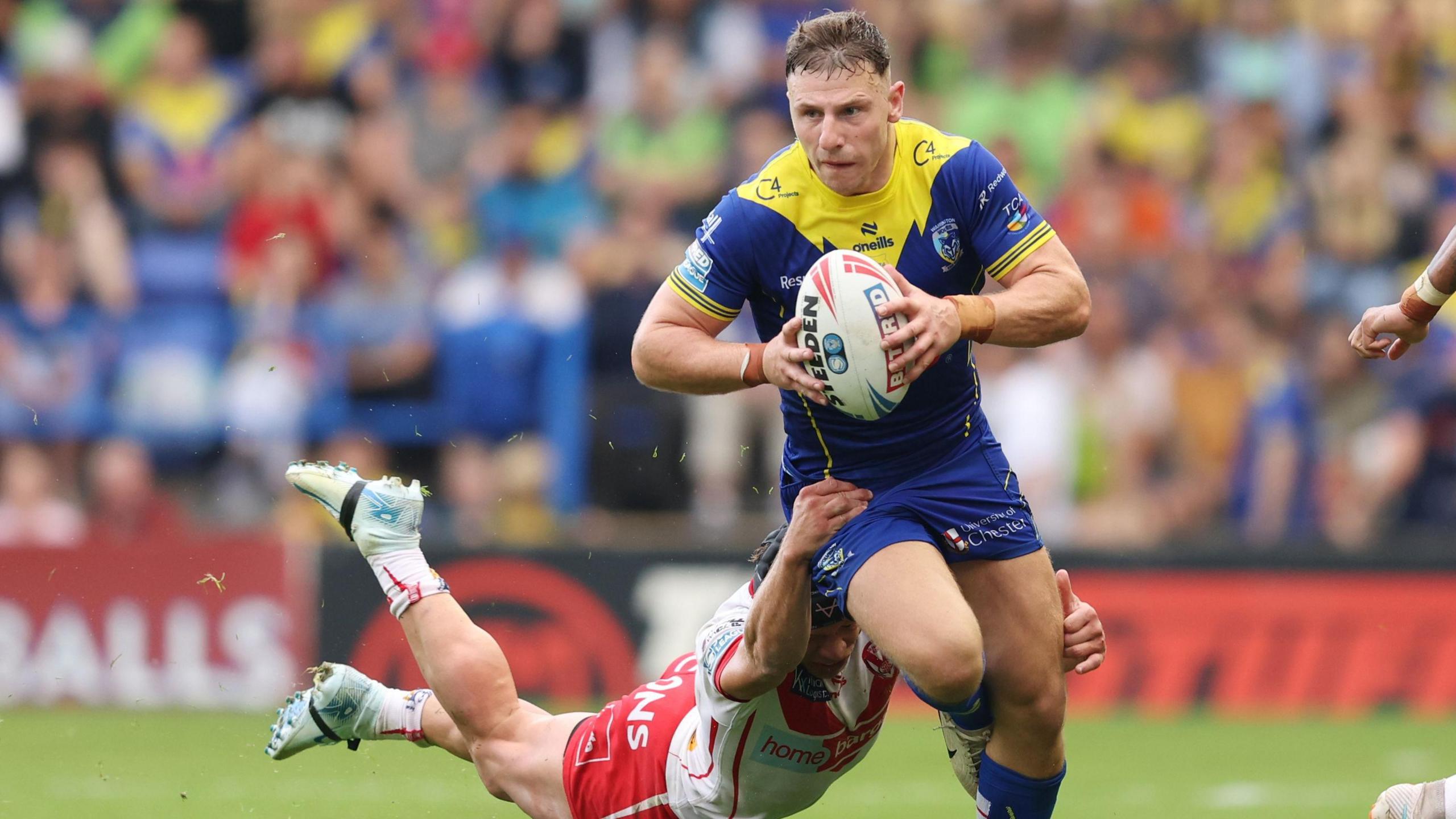 George Williams in action for Warrington Wolves against St Helens