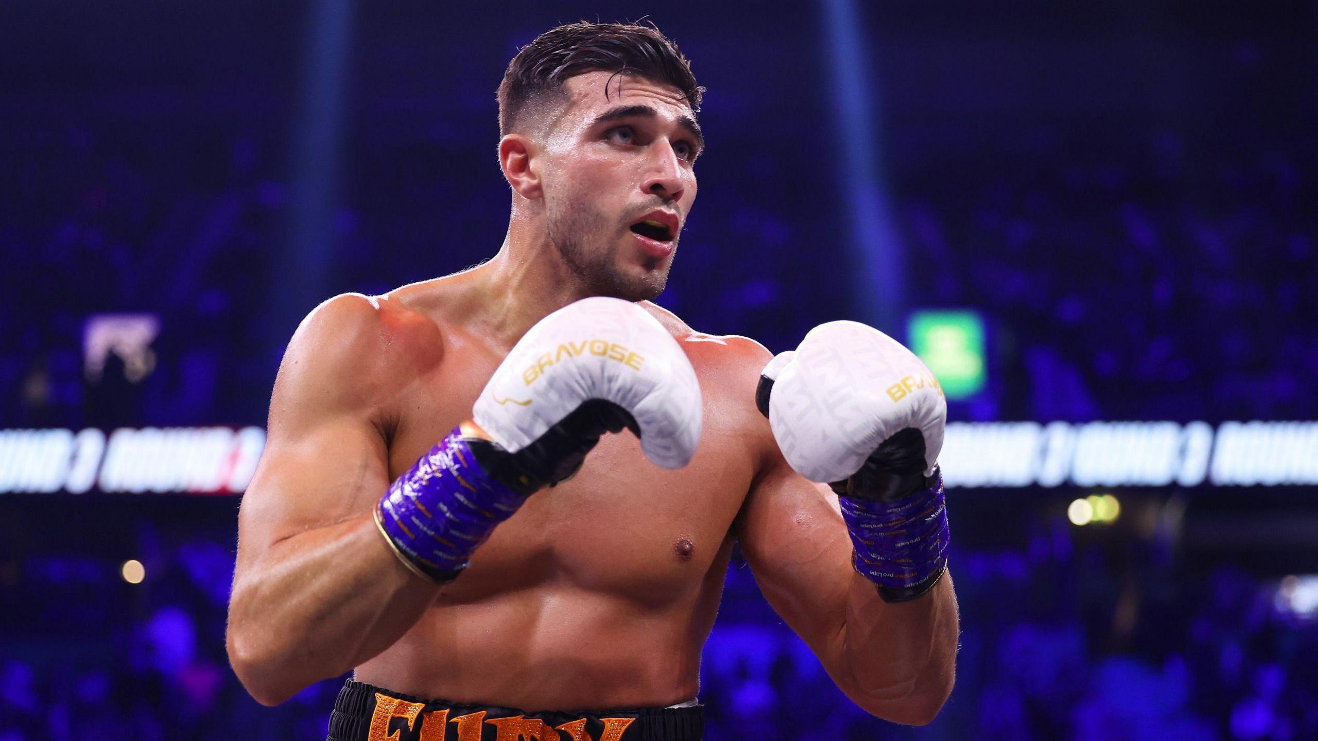 Boxer Tommy Fury during his fight against KSI