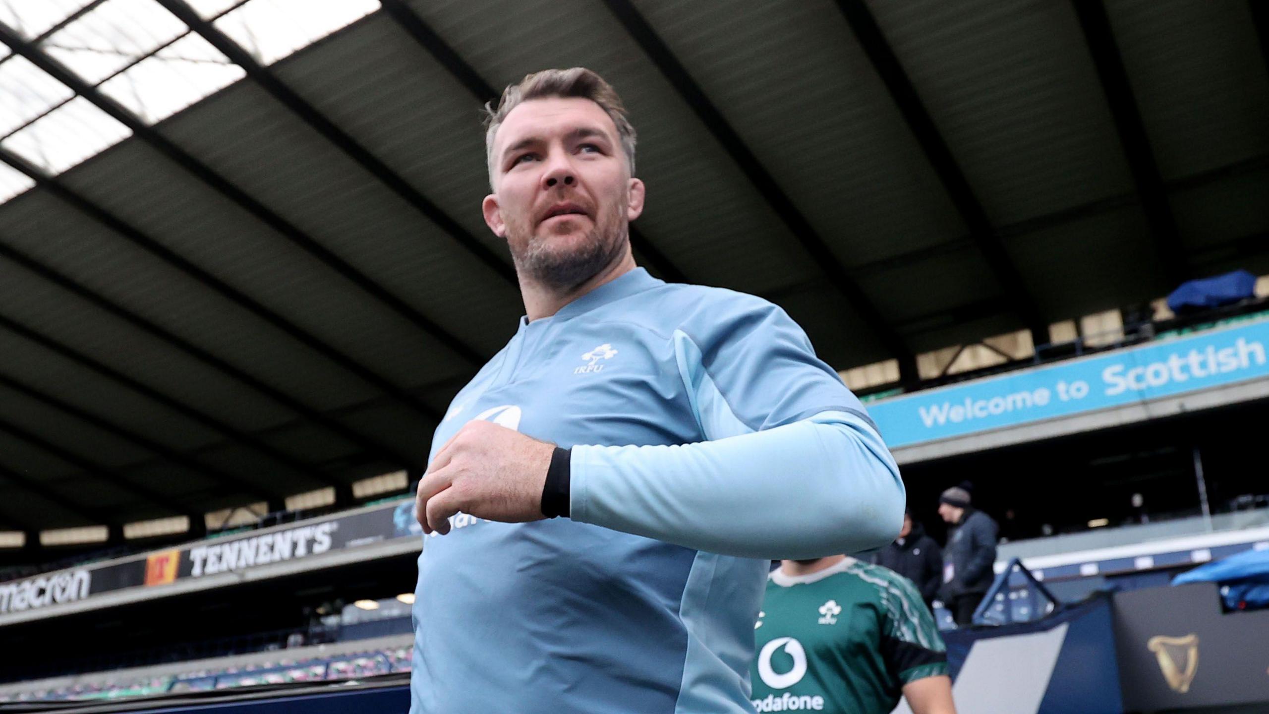 Peter O'Mahony walks out for Ireland's captain's run on Saturday