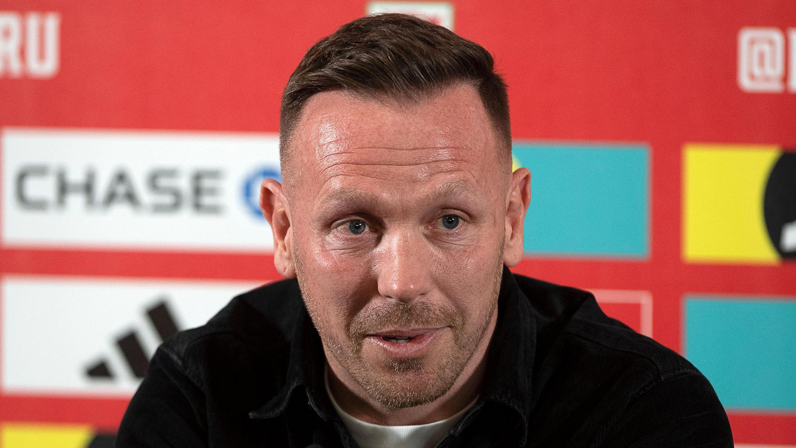 Craig Bellamy in a Wales press conference