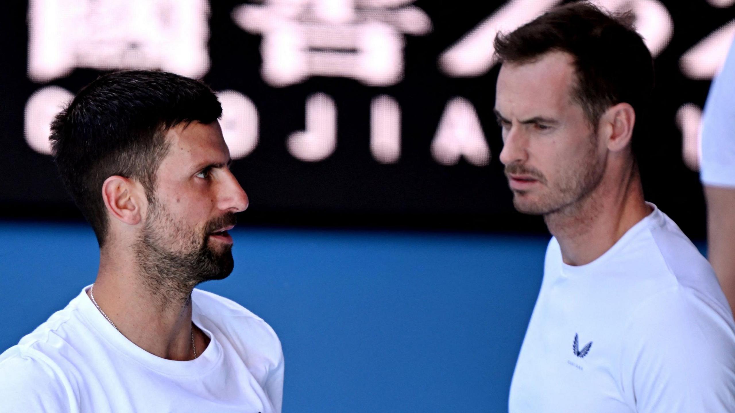 Novak Djokovic and Andy Murray have practiced together in Melbourne for the first time before the Australian Open