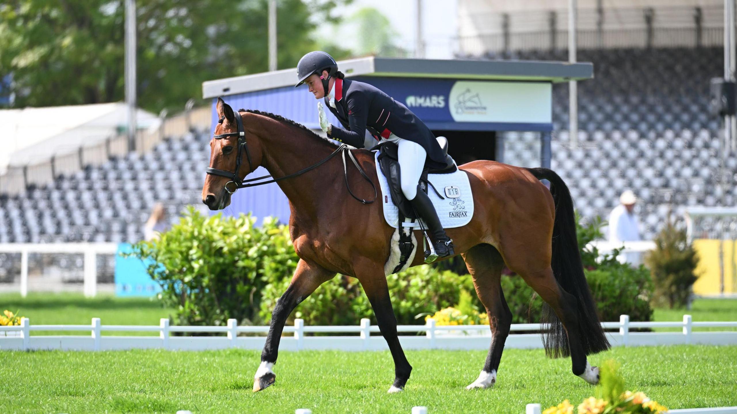 Bubby Upton on Cola on day one of the Badminton Horse Trials