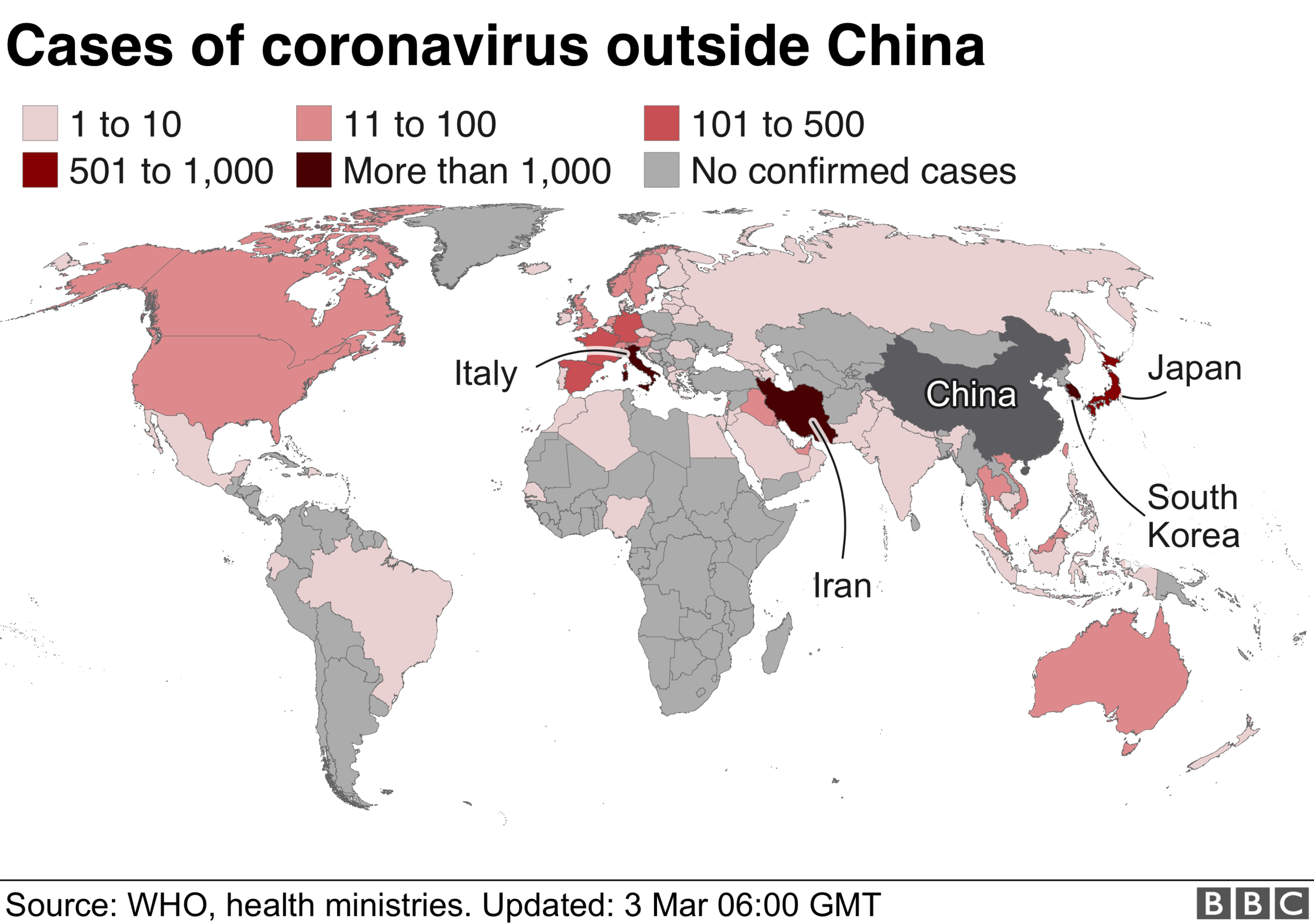 Coronavirus global map