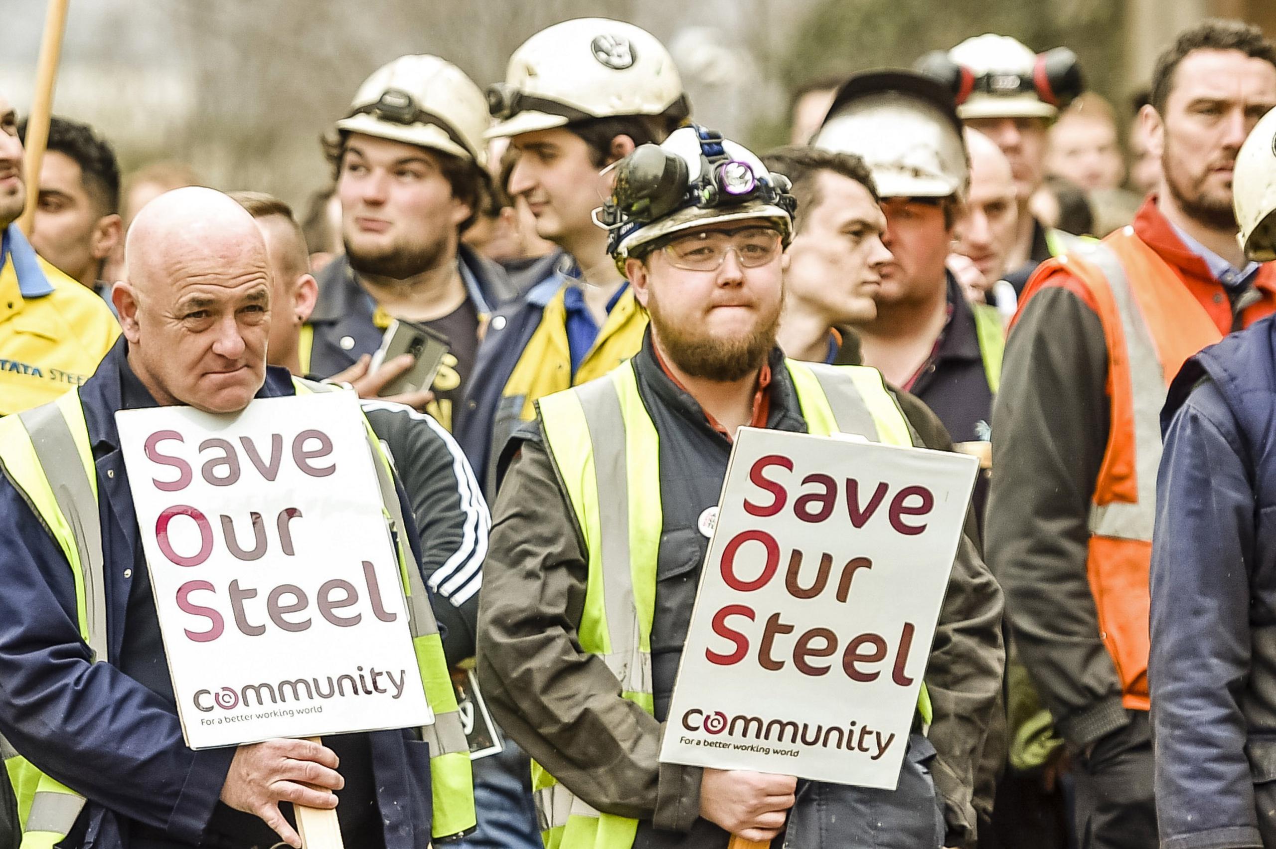 British steel workers