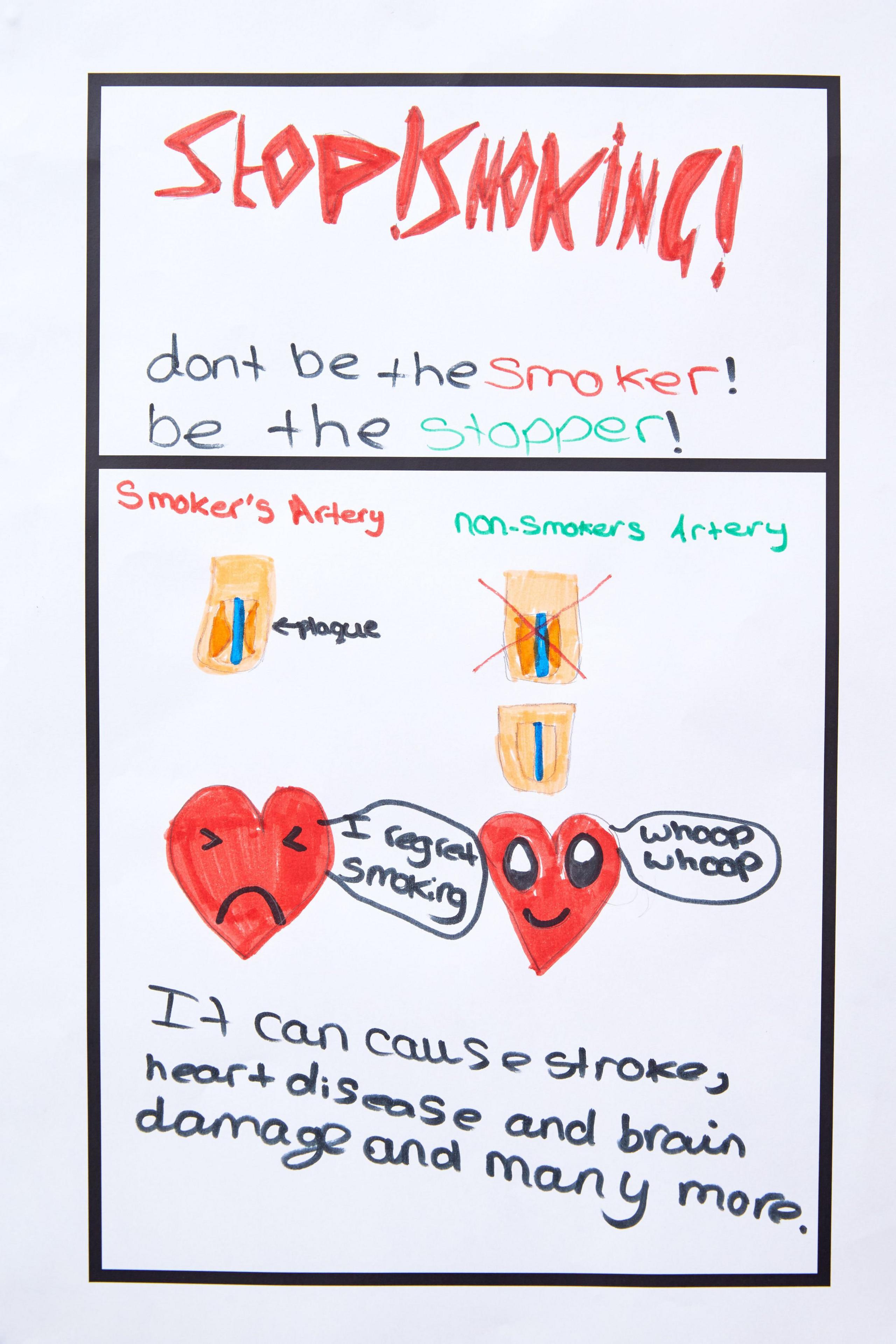 Child's anti-smoking packaging drawing