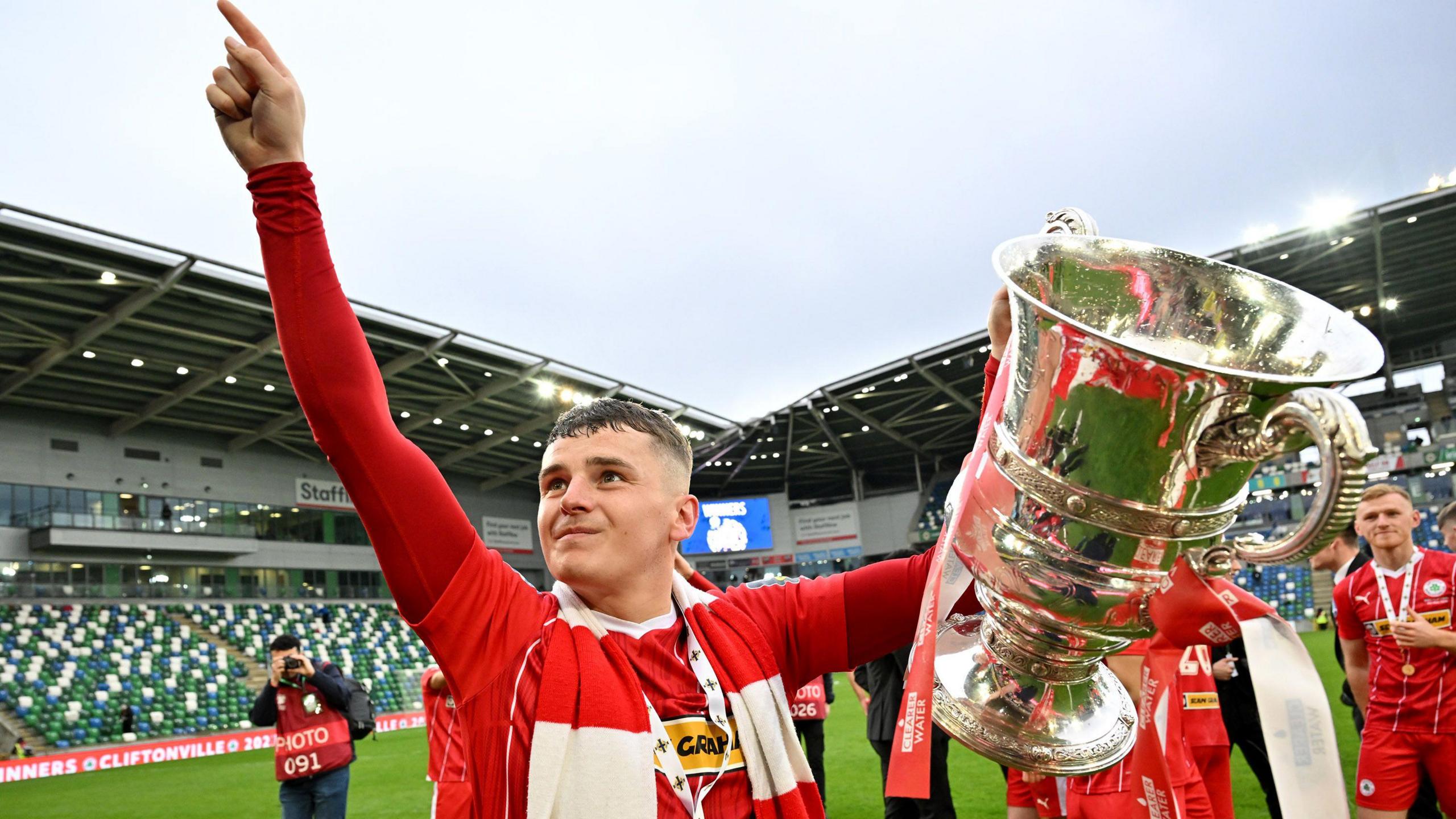 Ronan Hale with the Irish Cup