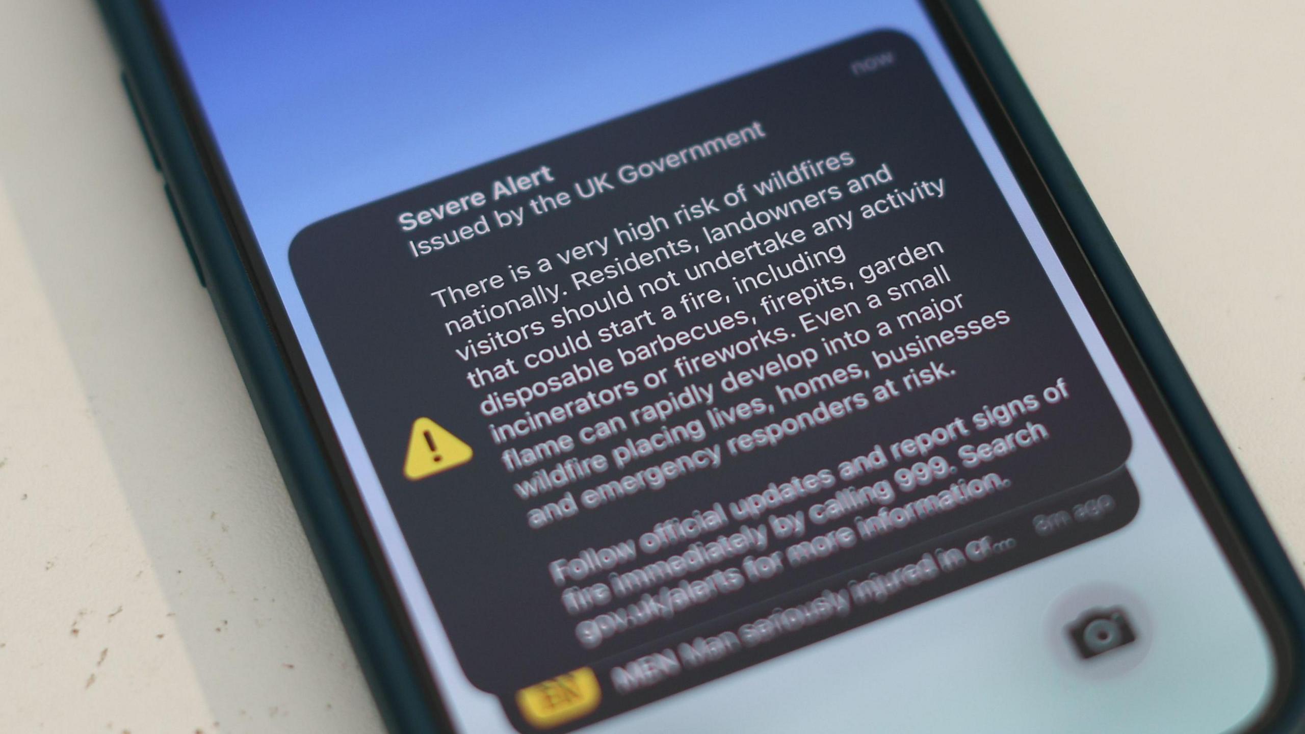 National Government Alert on phone