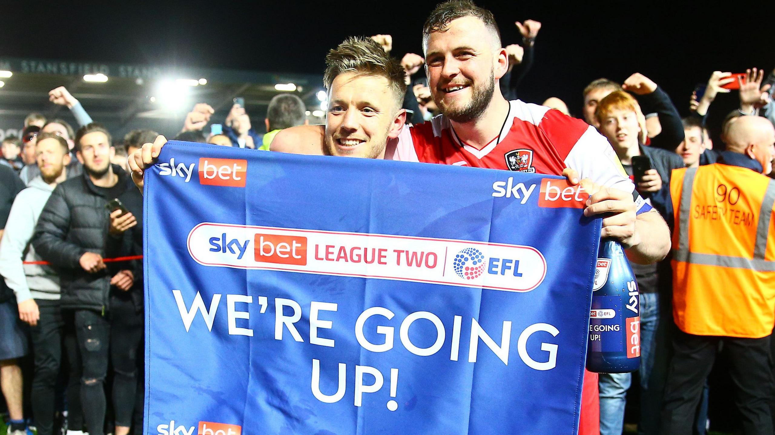 Pierce Sweeney and Matt Jay celebrate promotion
