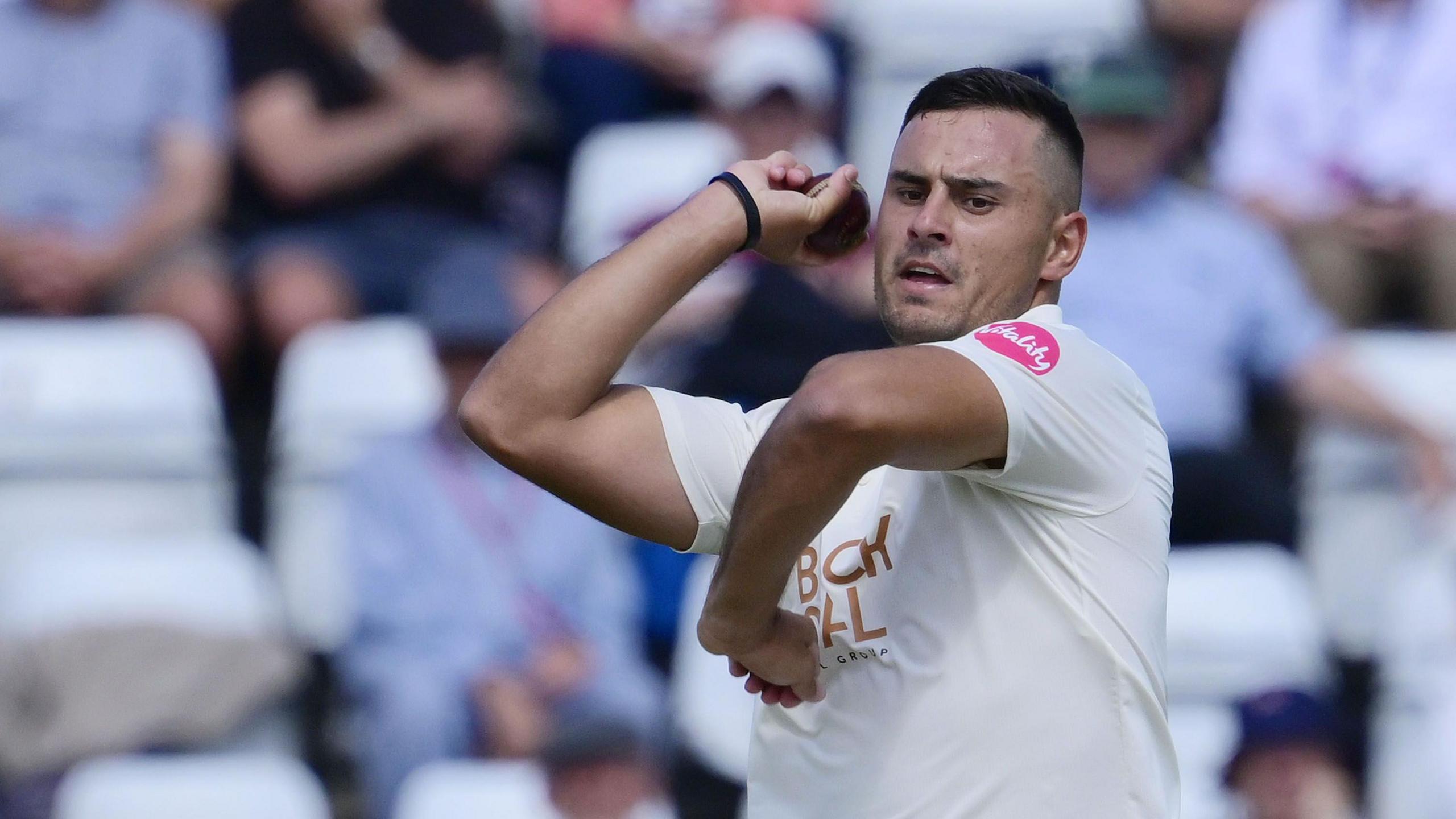  Beyers Swanepoel winds up his action ready to bowl the ball