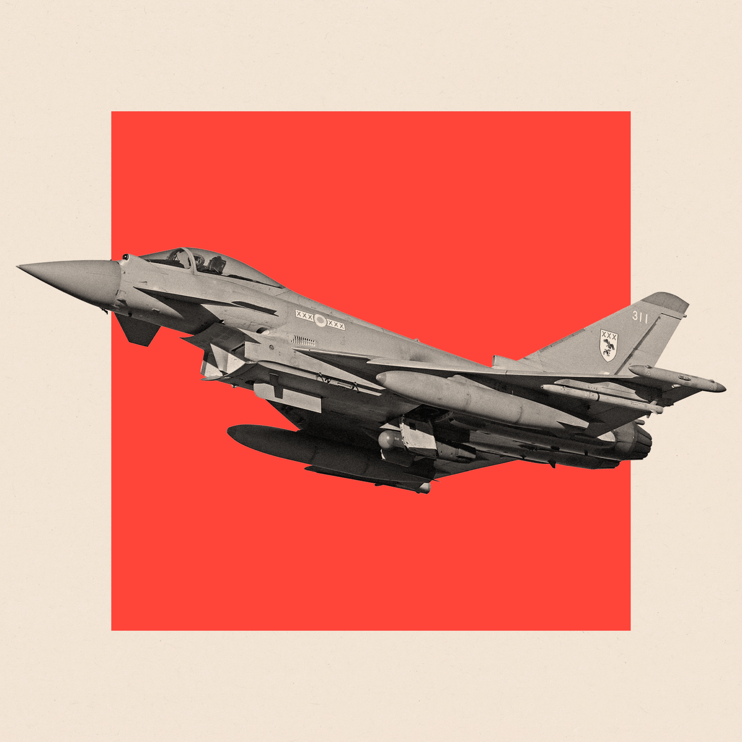 A treated image of a British Royal Air Force Eurofighter Typhoon FGR.4