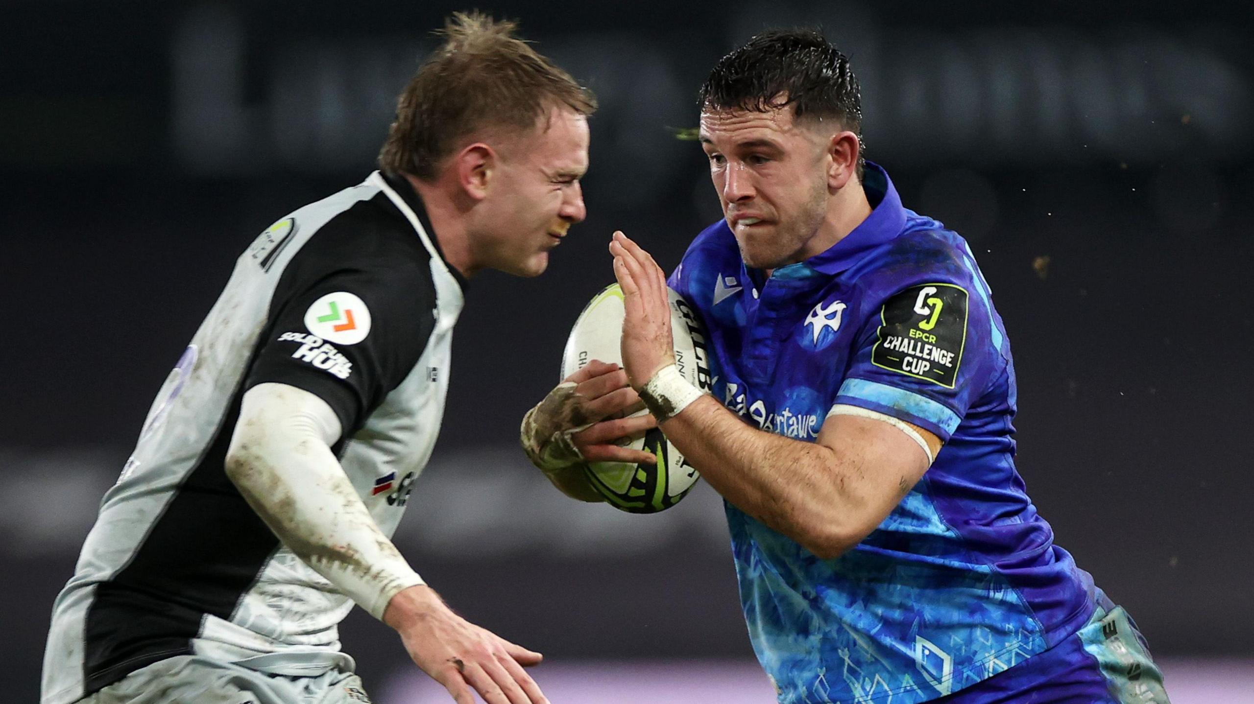 Ospreys centre Owen Watkin on the attack against Newcastle