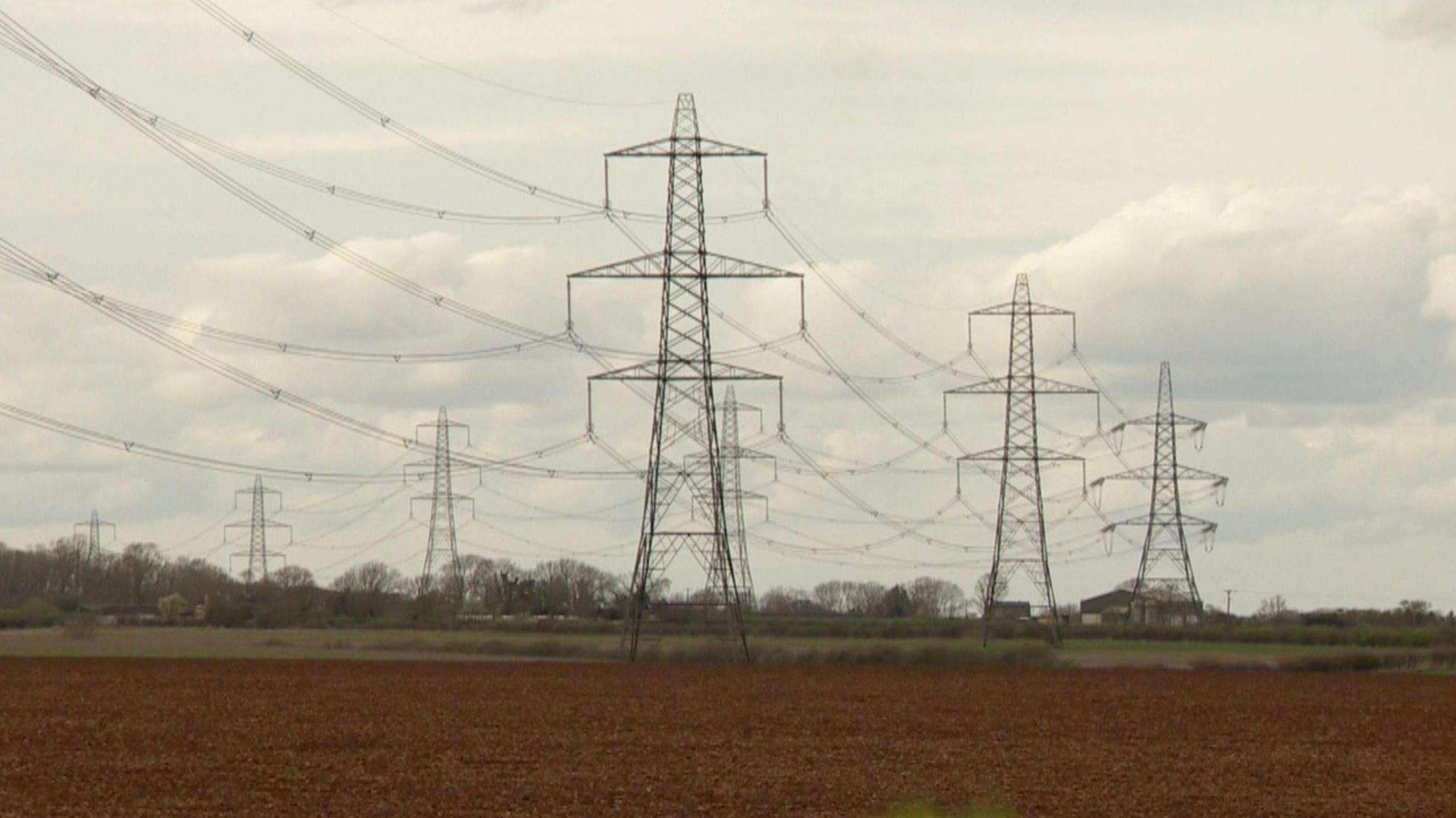 A row of pylons