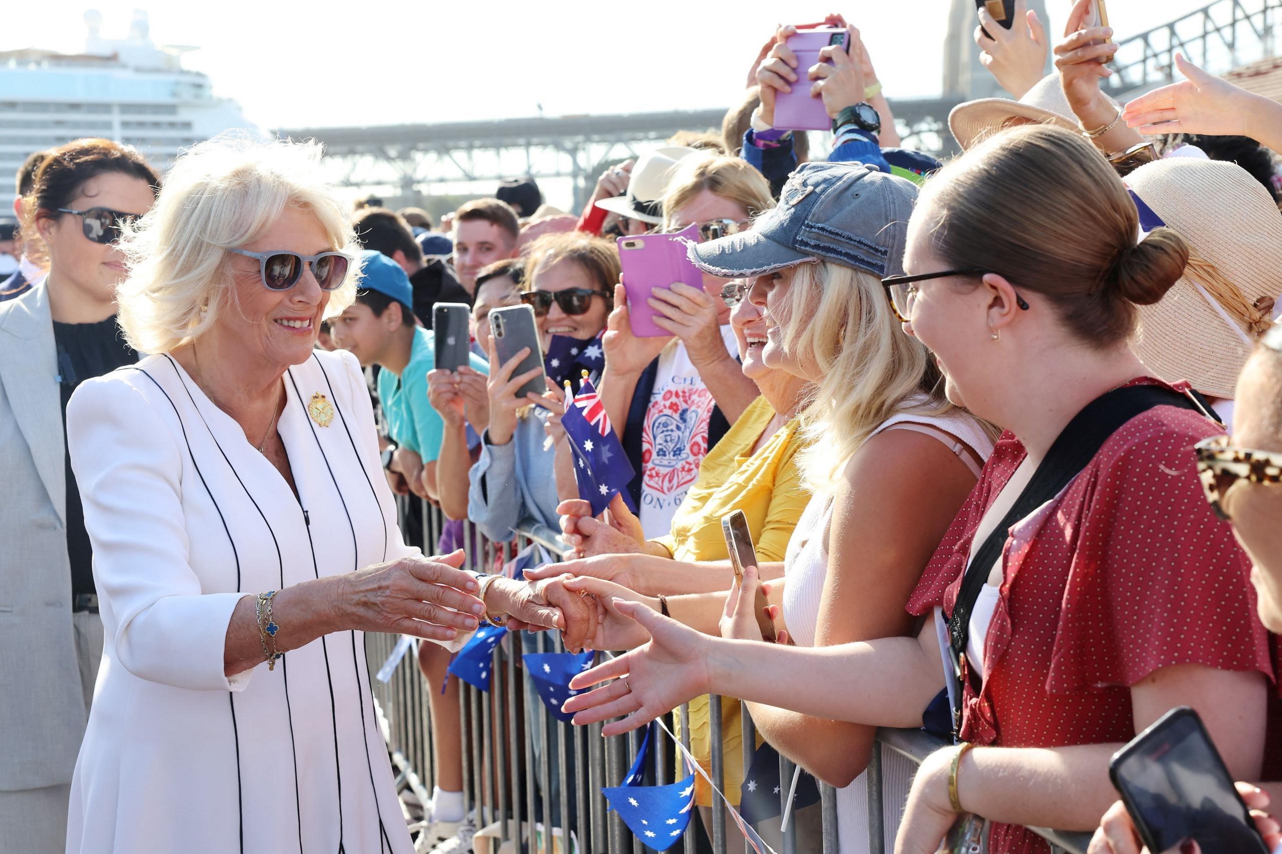 Queen Camilla meeting the crowds in Sydney