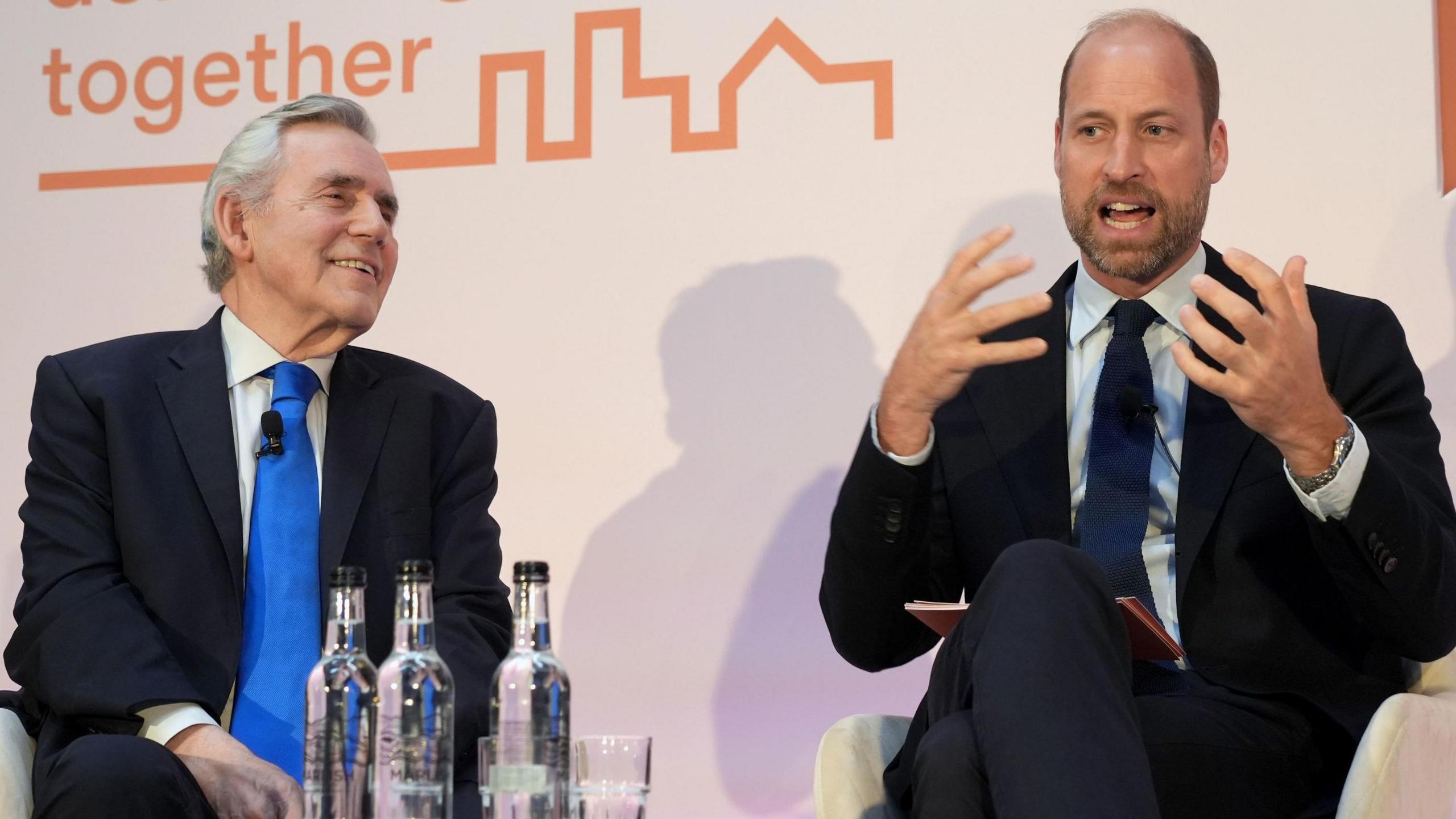 Gordon Brown and Prince William in Sheffield at a Homewards event