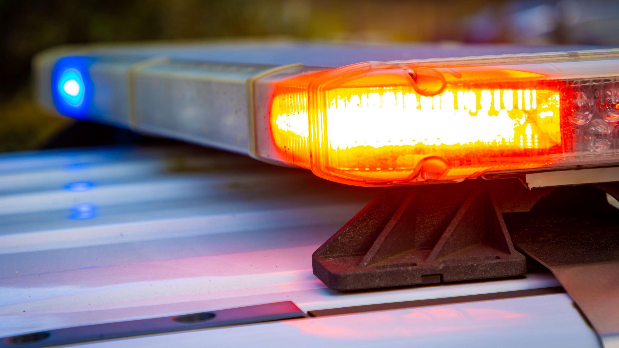 Police lights on top of a car