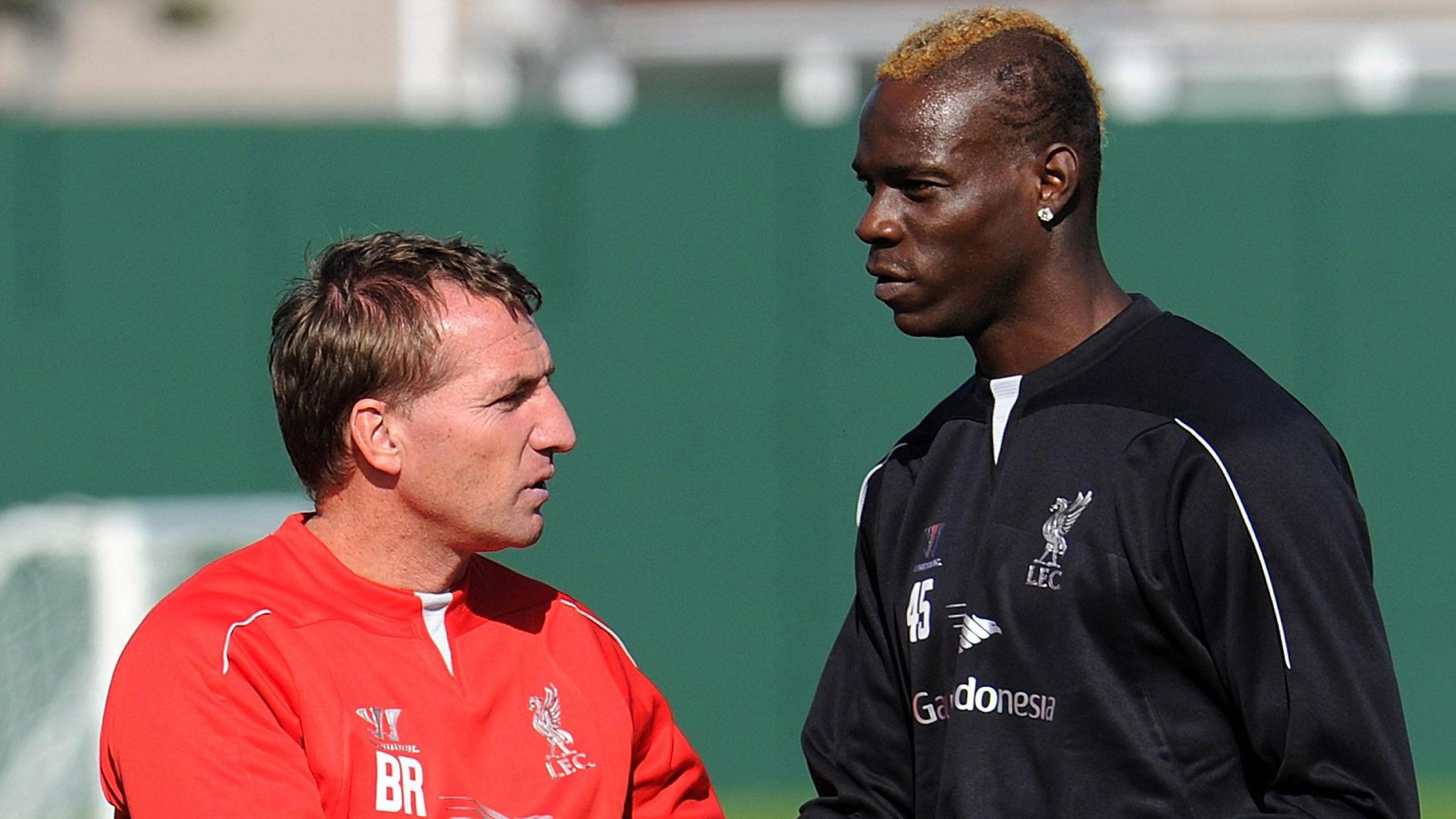 Mario Balotelli with Brendan Rodgers