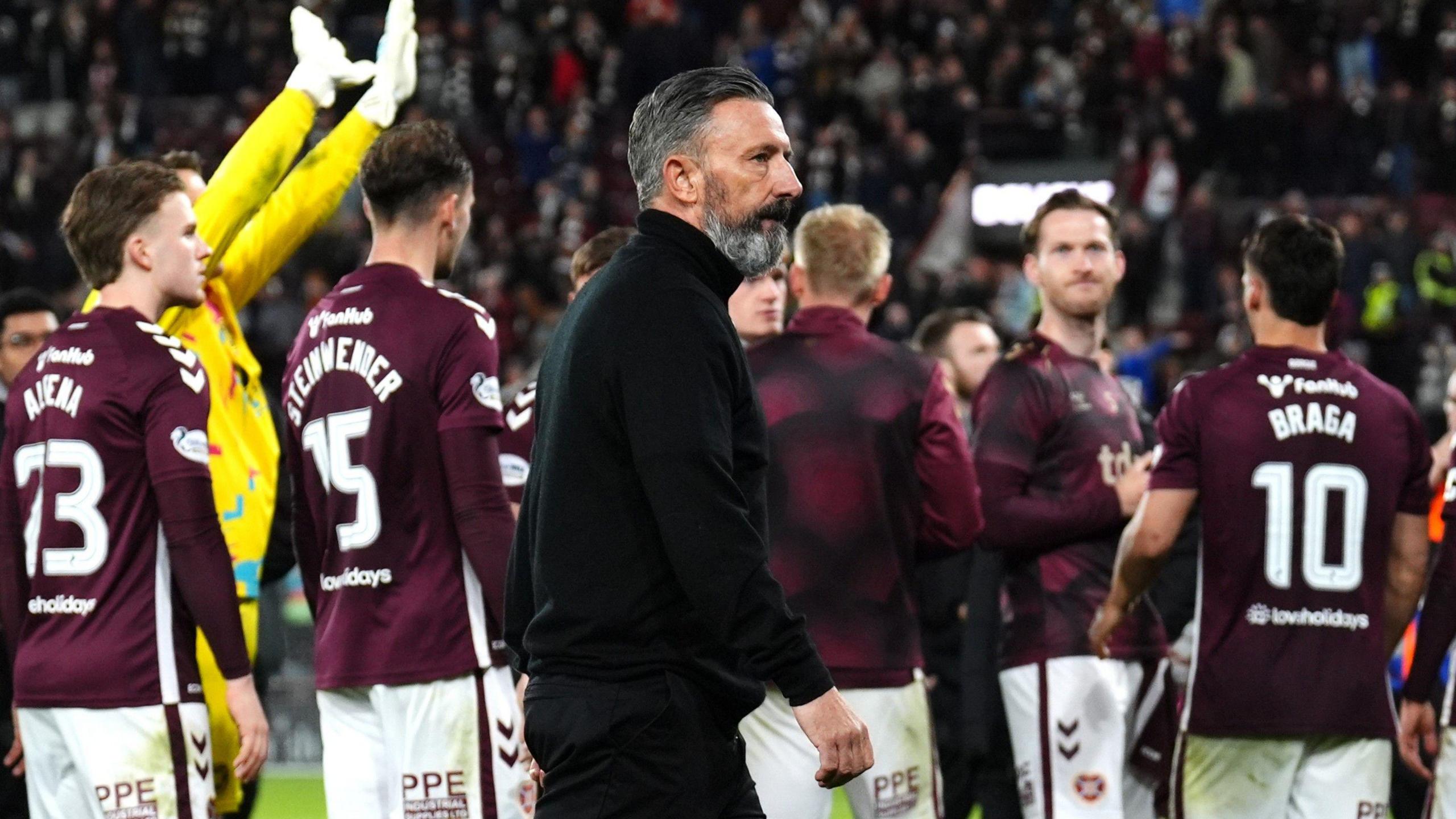 A defiant Derek McInnes after the full-time whistle at Tynecastle