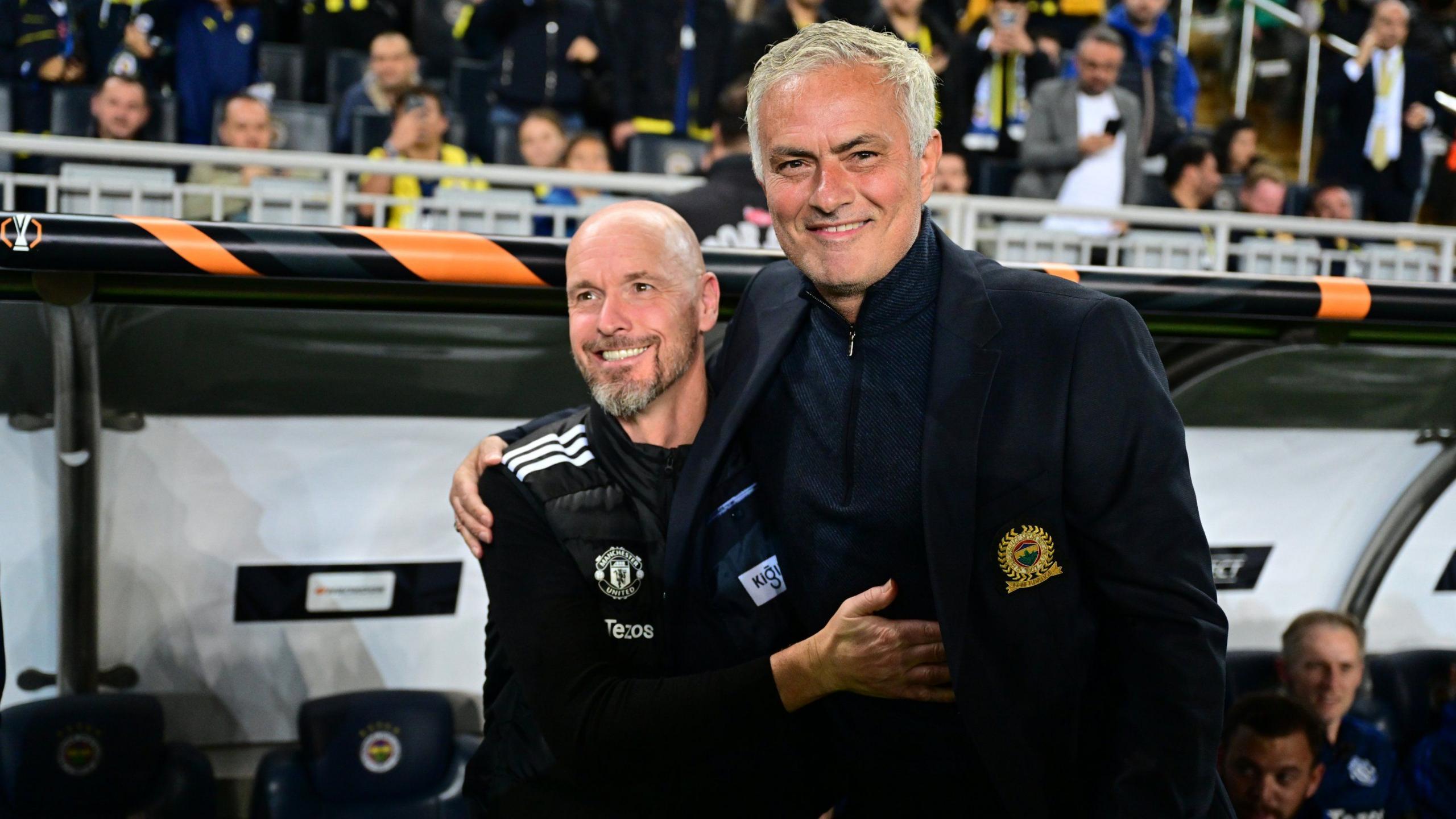 Erik ten Hag and Jose Mourinho