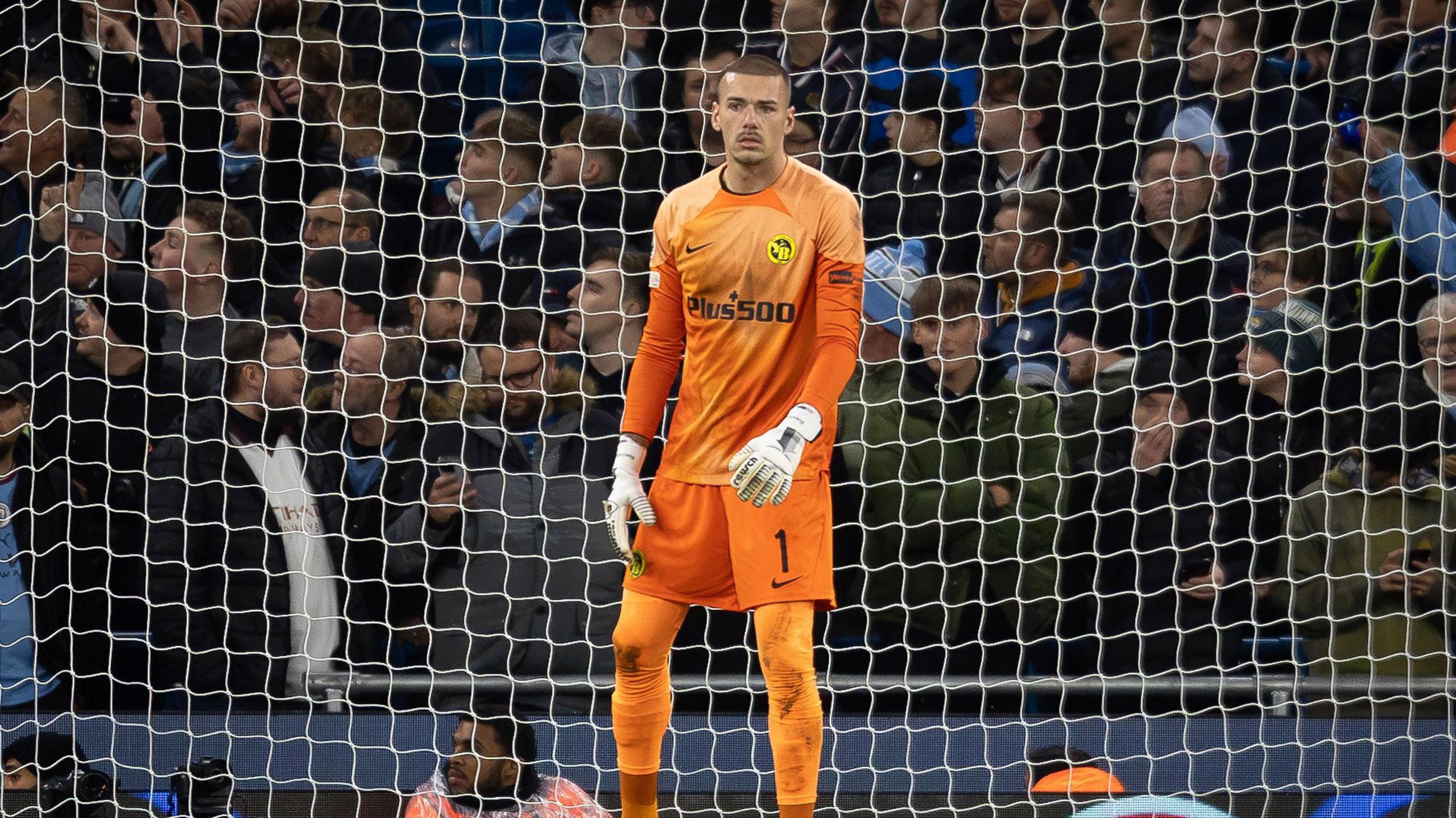 Anthony Racioppi in Champions League action for Young Boys