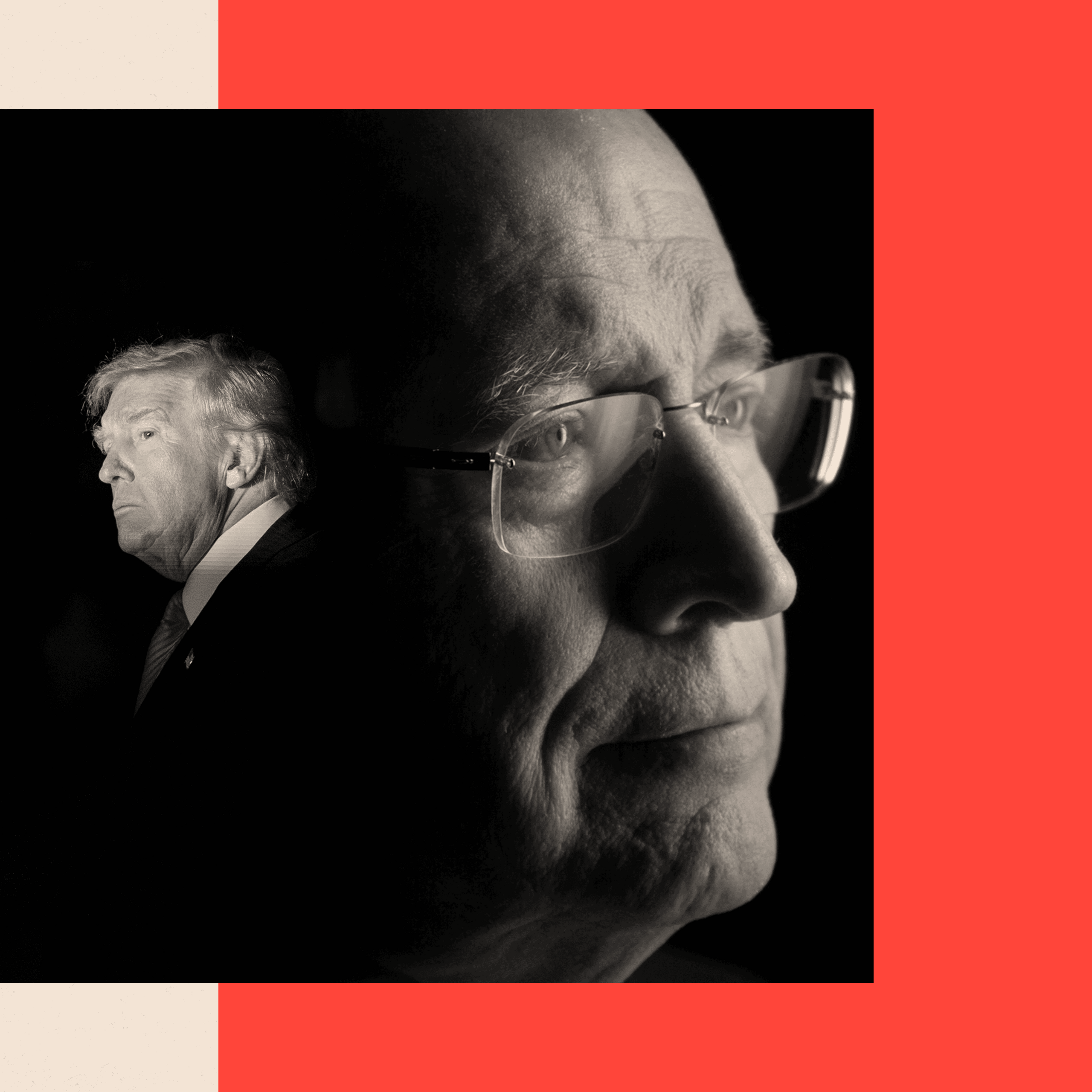 A superimposed image of Trump next to Cheney