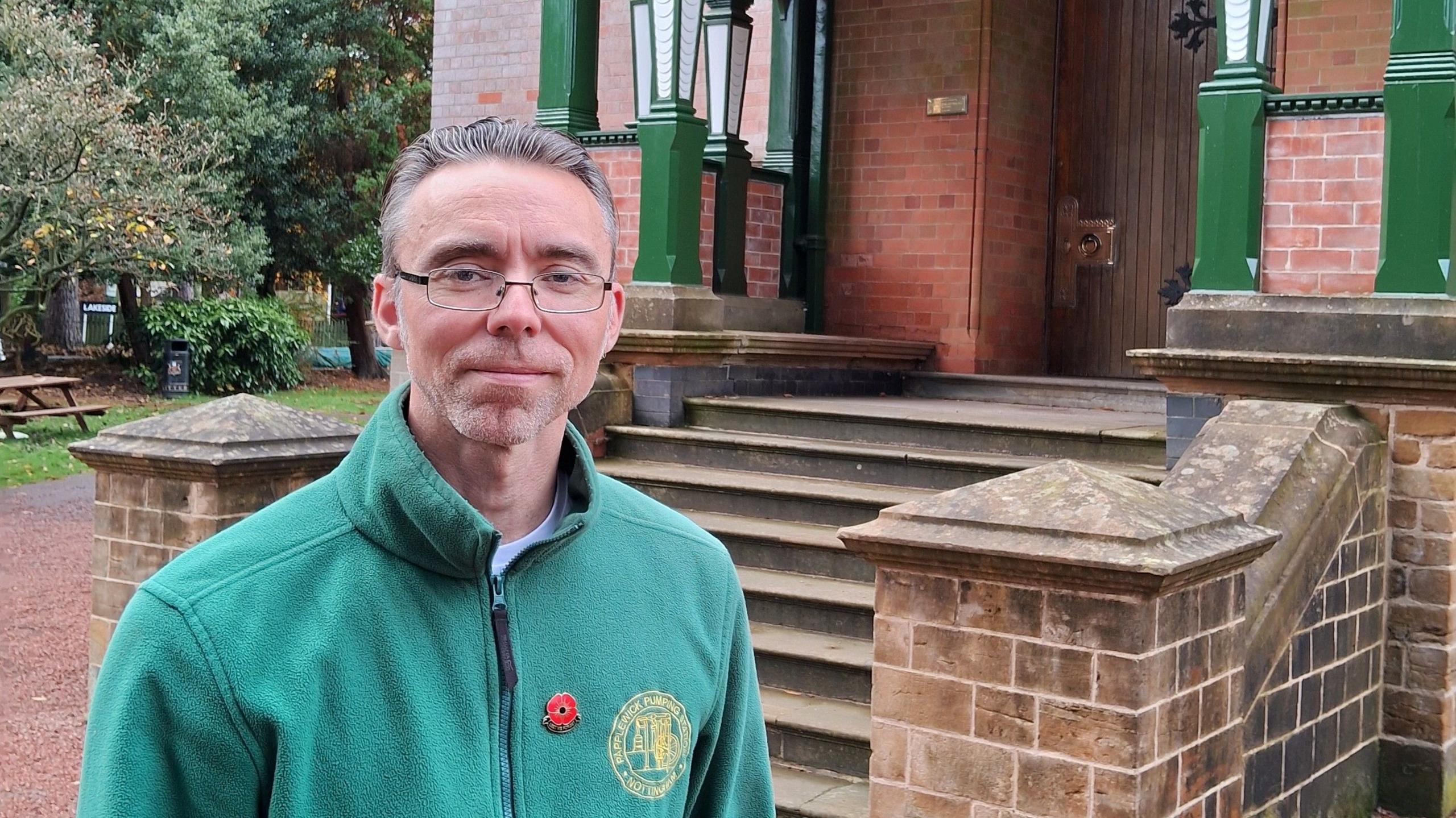 Ashley Smart stood at the entrance to Papplewick pumping station, near Ravenshead.