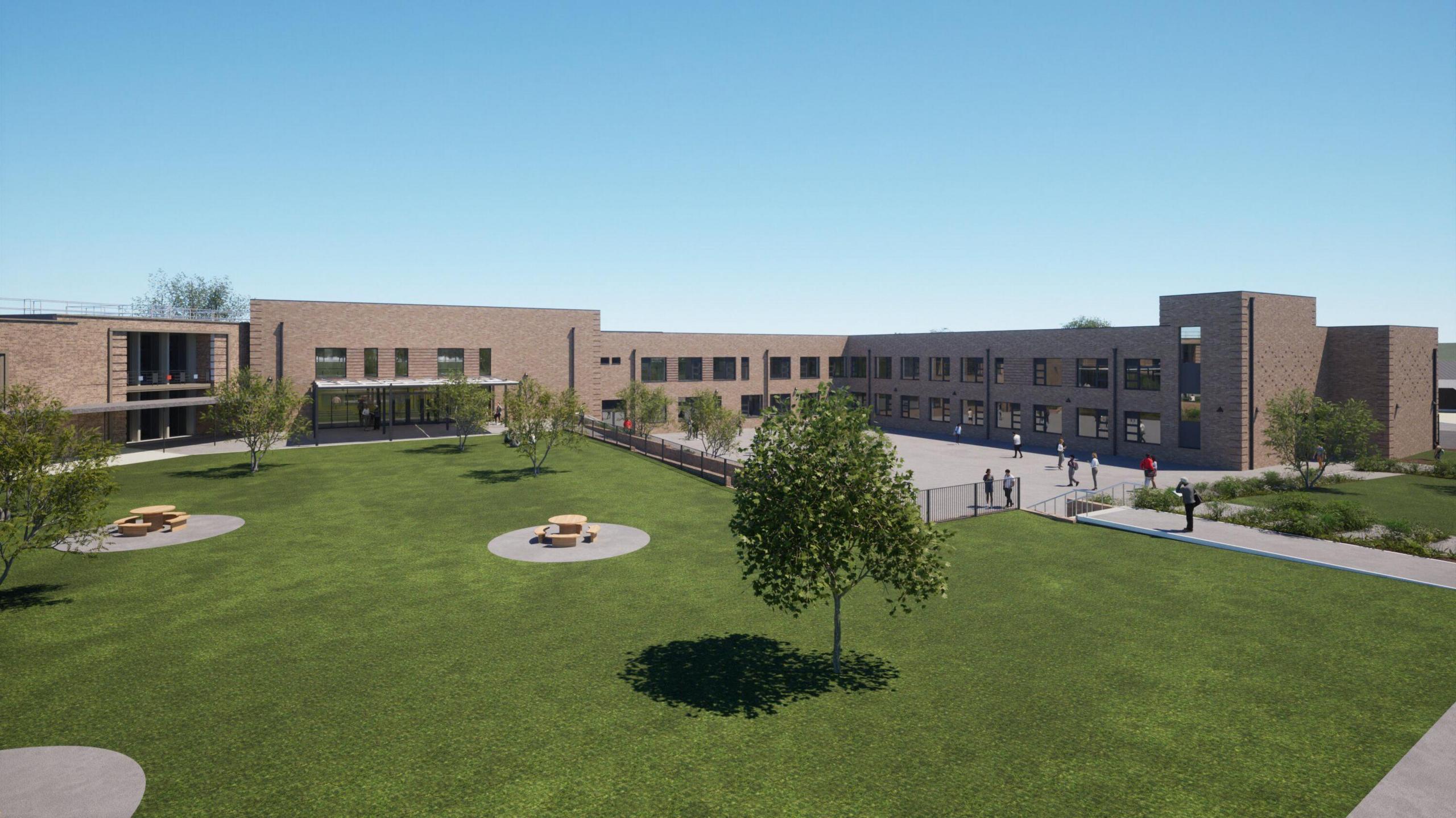 Artist impression of the new look Hewett Academy in Norwich