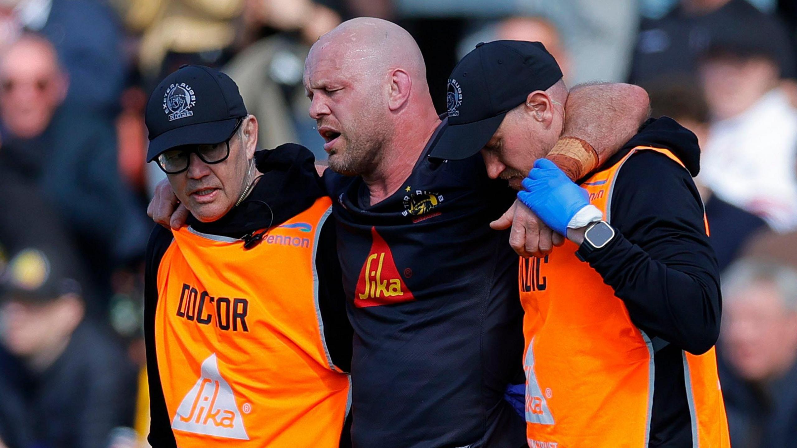 Jack Yeandle is carried off the field