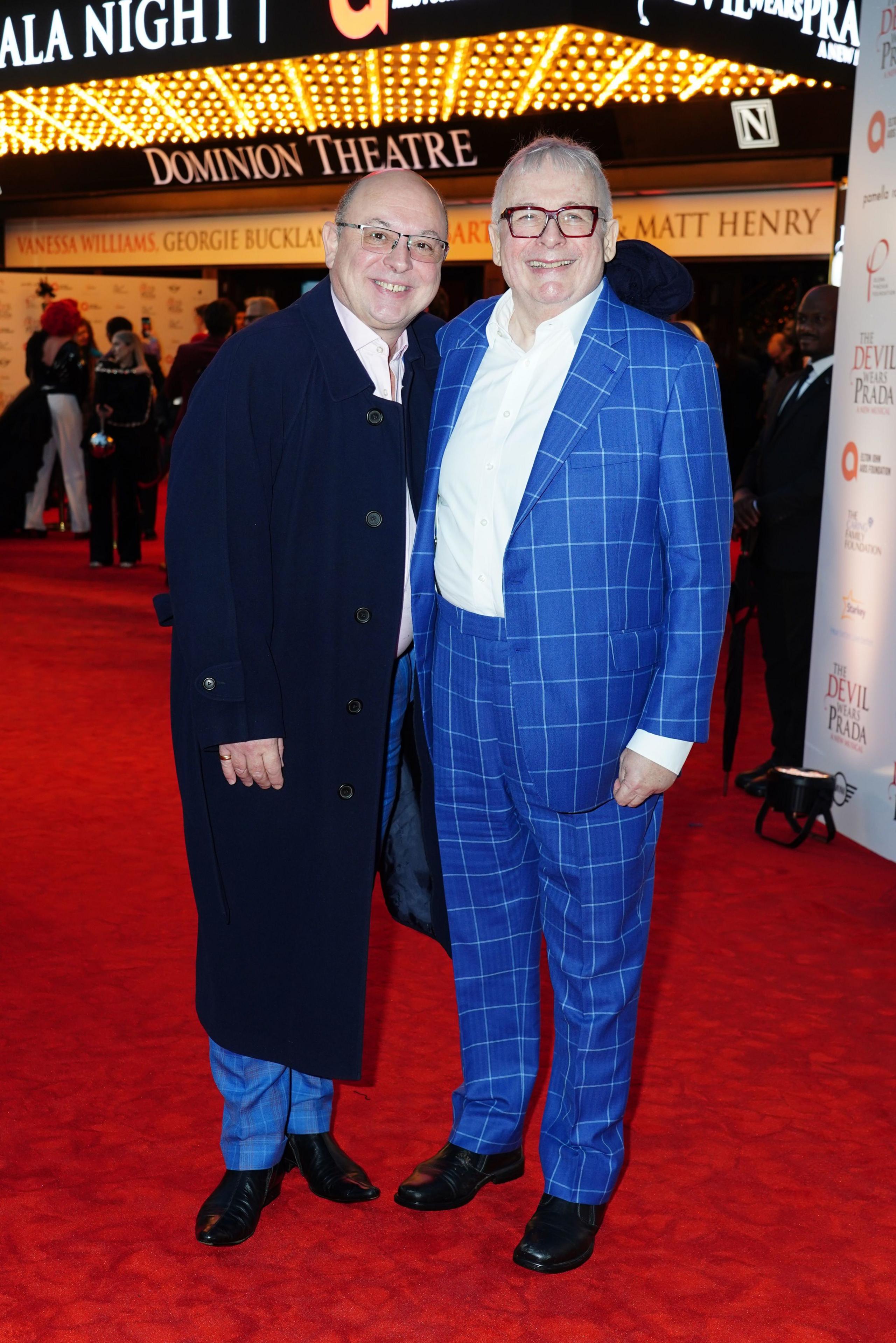 Neil Sinclair (left) and Christopher Biggins (right) on The Devil Wears Prada West End red carpet