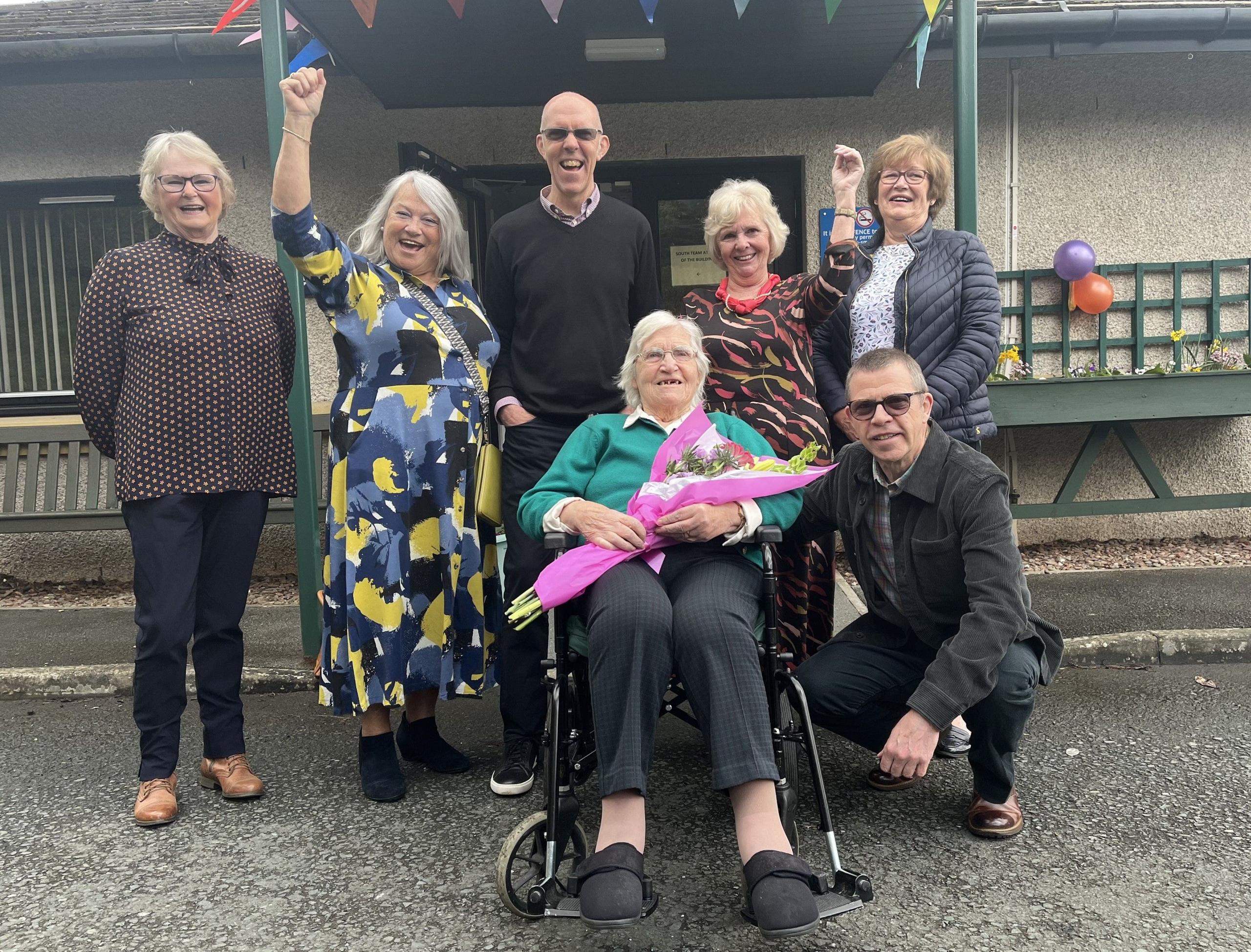 Campaigners outside the new Teviot Day Centre