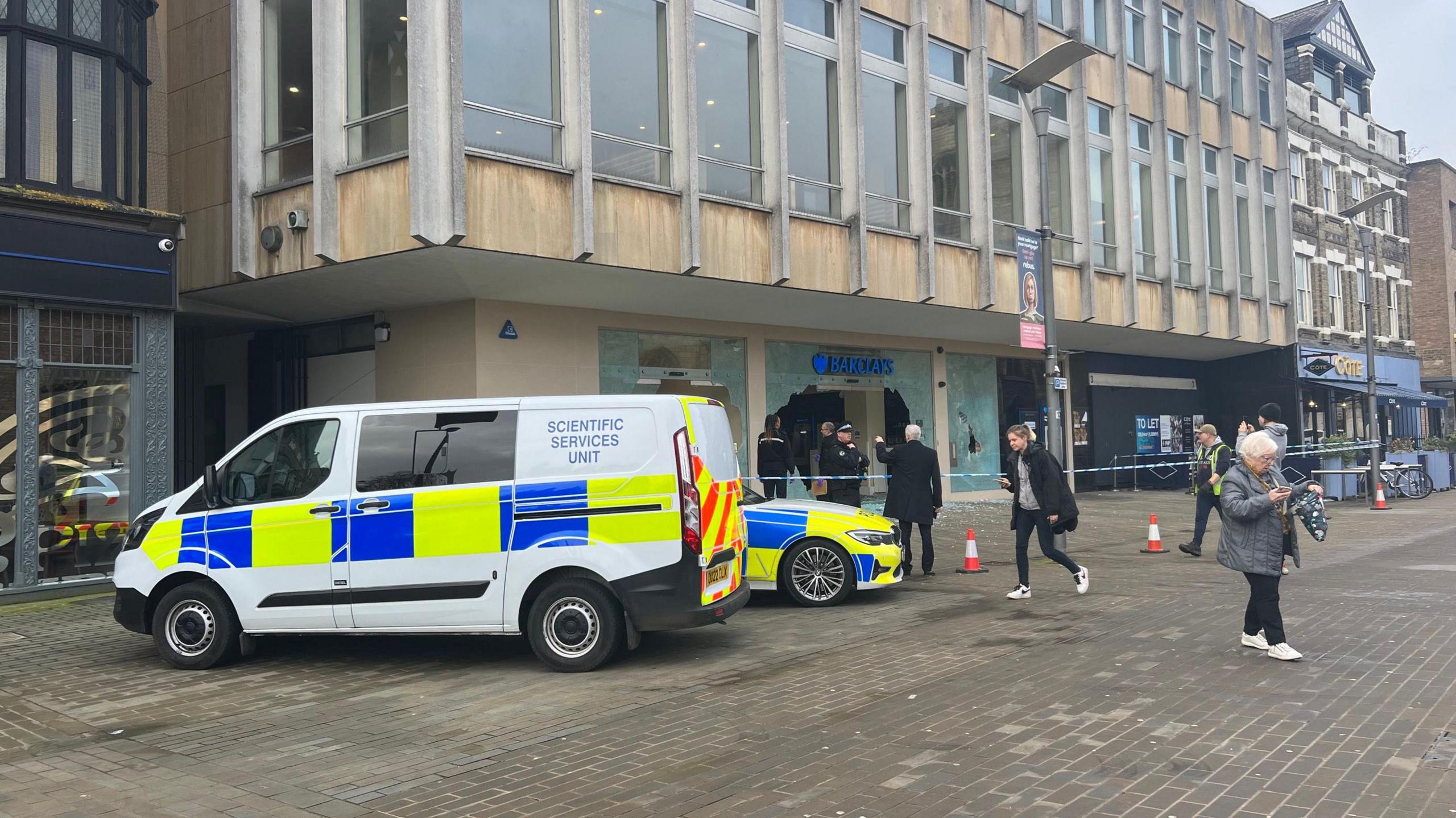 Police presence outside Barclays