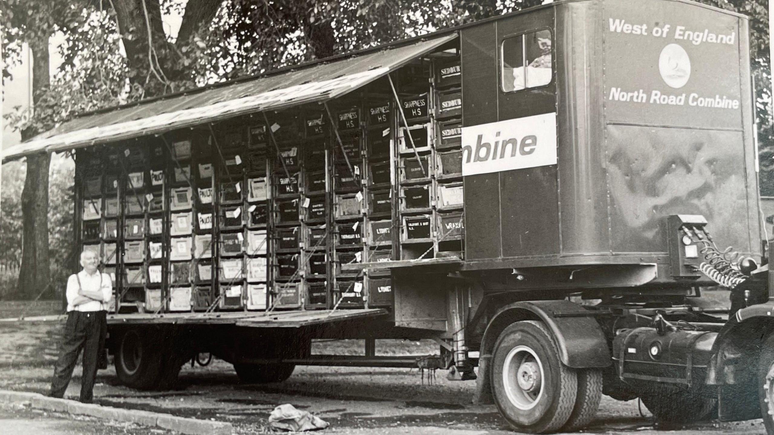 Harry Simmons with the west of England north road transporter