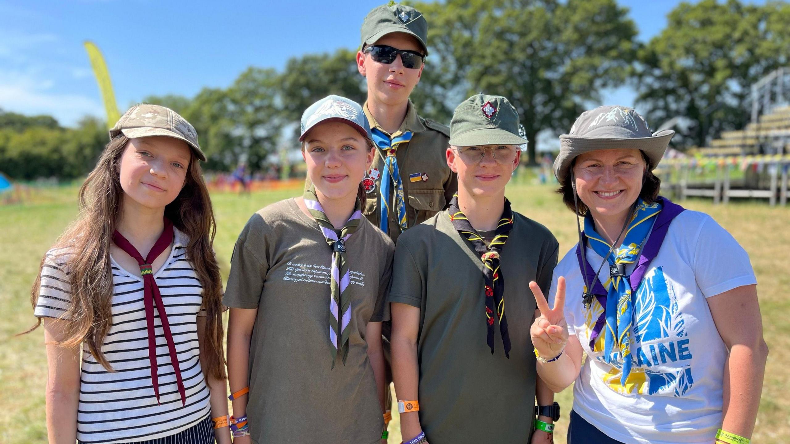 Bohdan, Solomiia, Ivnka, Ivan and Scout leader Antonina Prudko