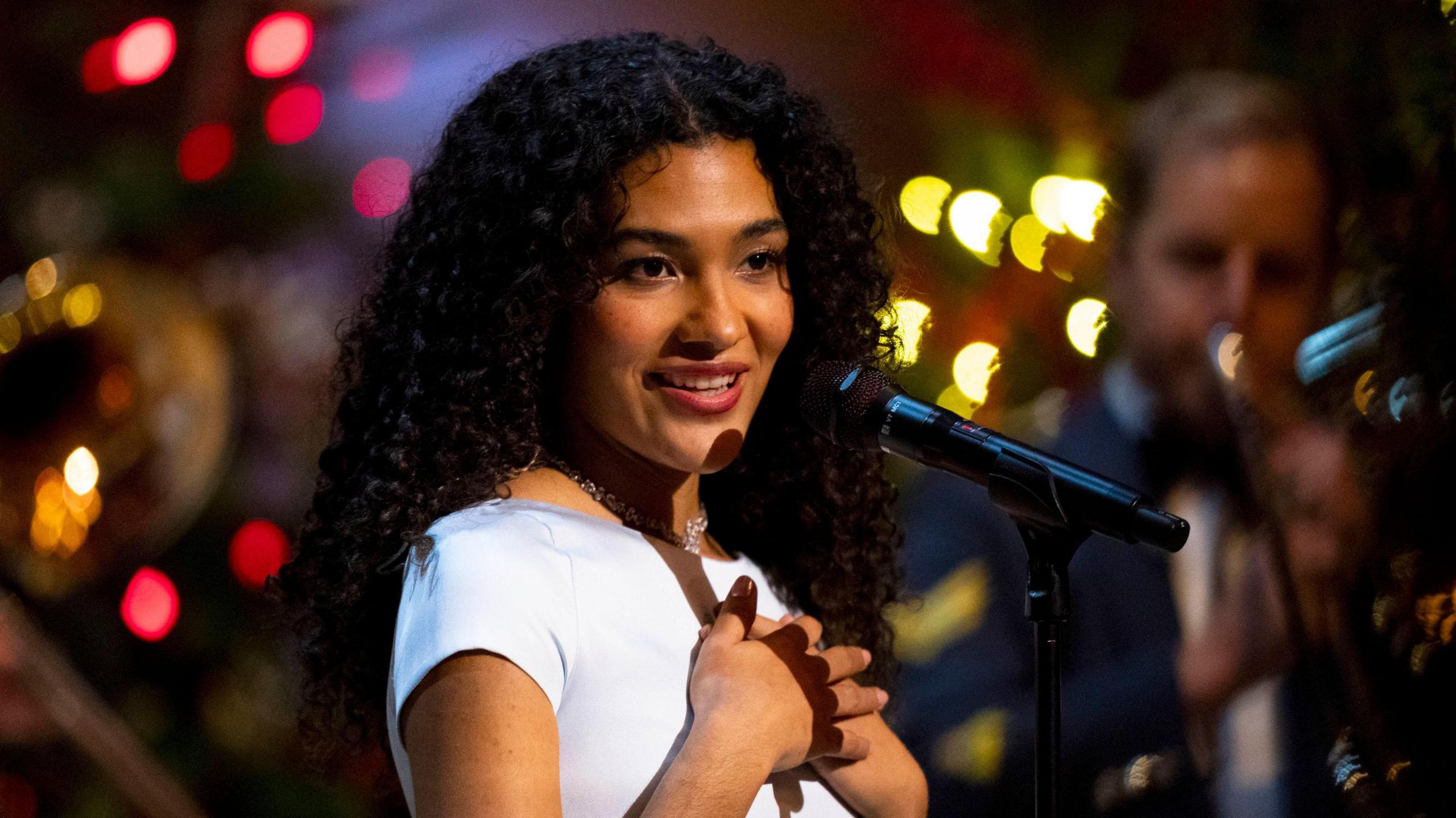 Olivia Dean during her performance at the Westminster Abbey carol service