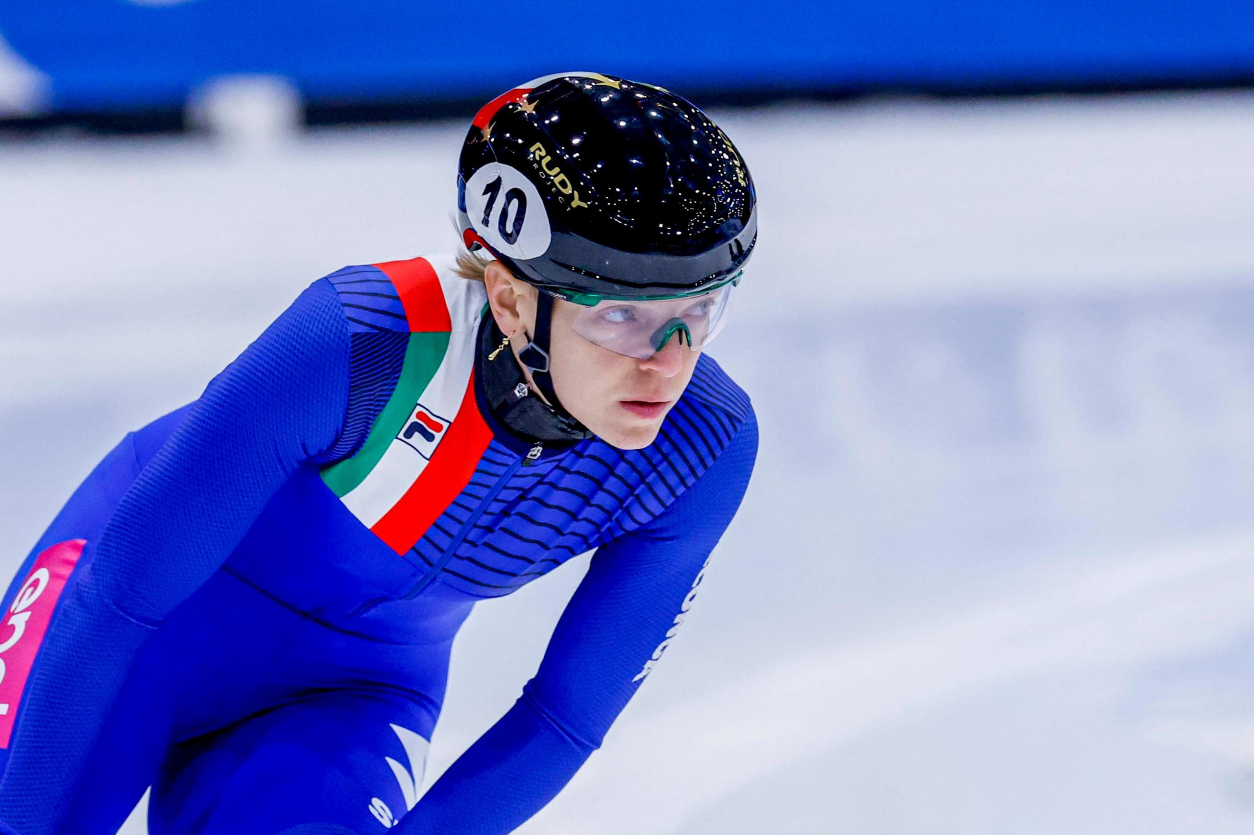 Arianna Fontana of Italy looks on after competing on the Women 1000m Quarterfinals on Day 1 of the ISU European Short Track Speed Skating Championships 2026 at IJssportcentrum 