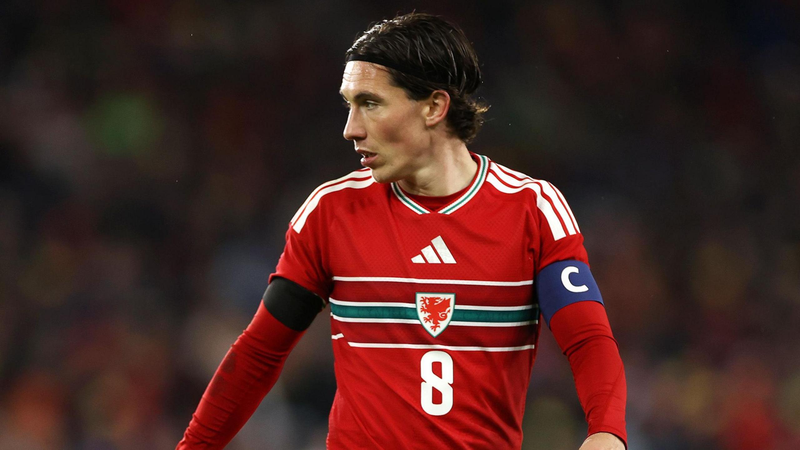 Harry Wilson playing for Wales