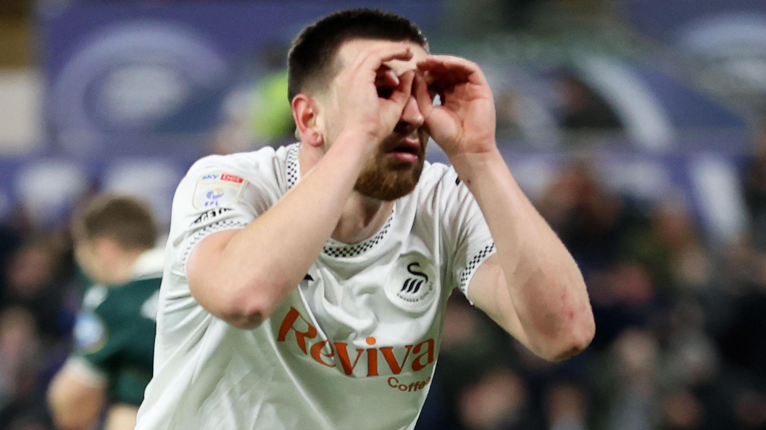 Zan Vipotnik celebrates scoring for Swansea