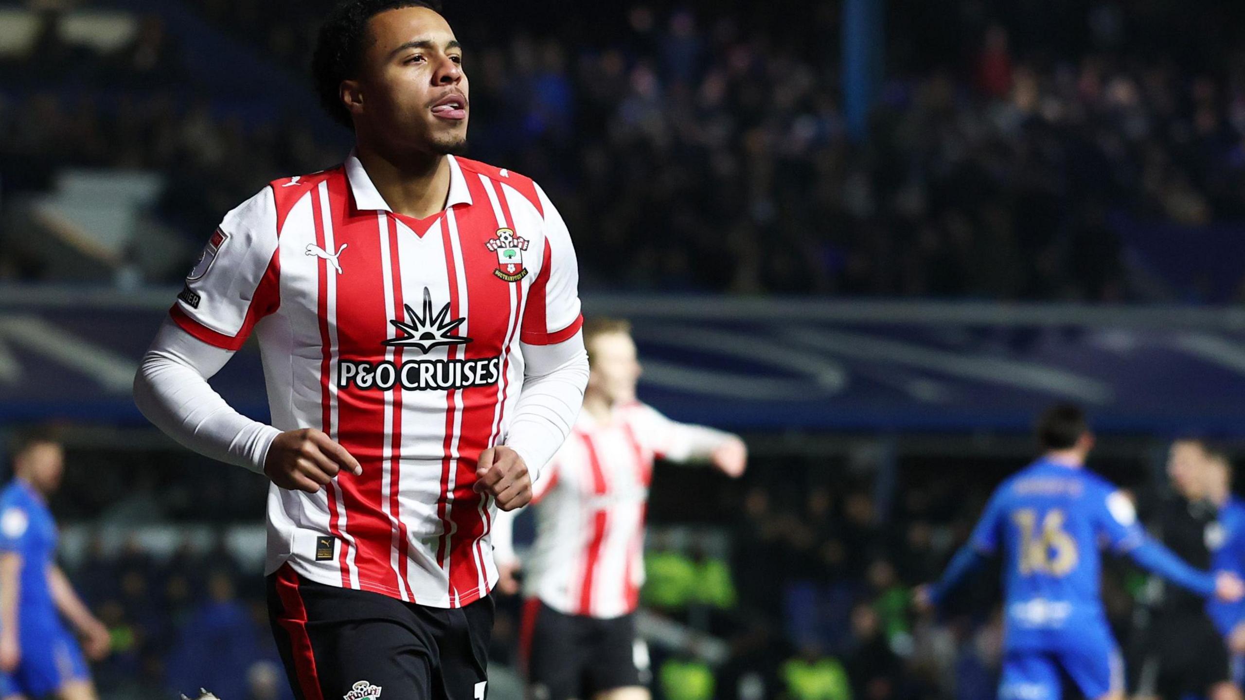 Cameron Archer celebrates scoring Southampton's equaliser at Birmingham City