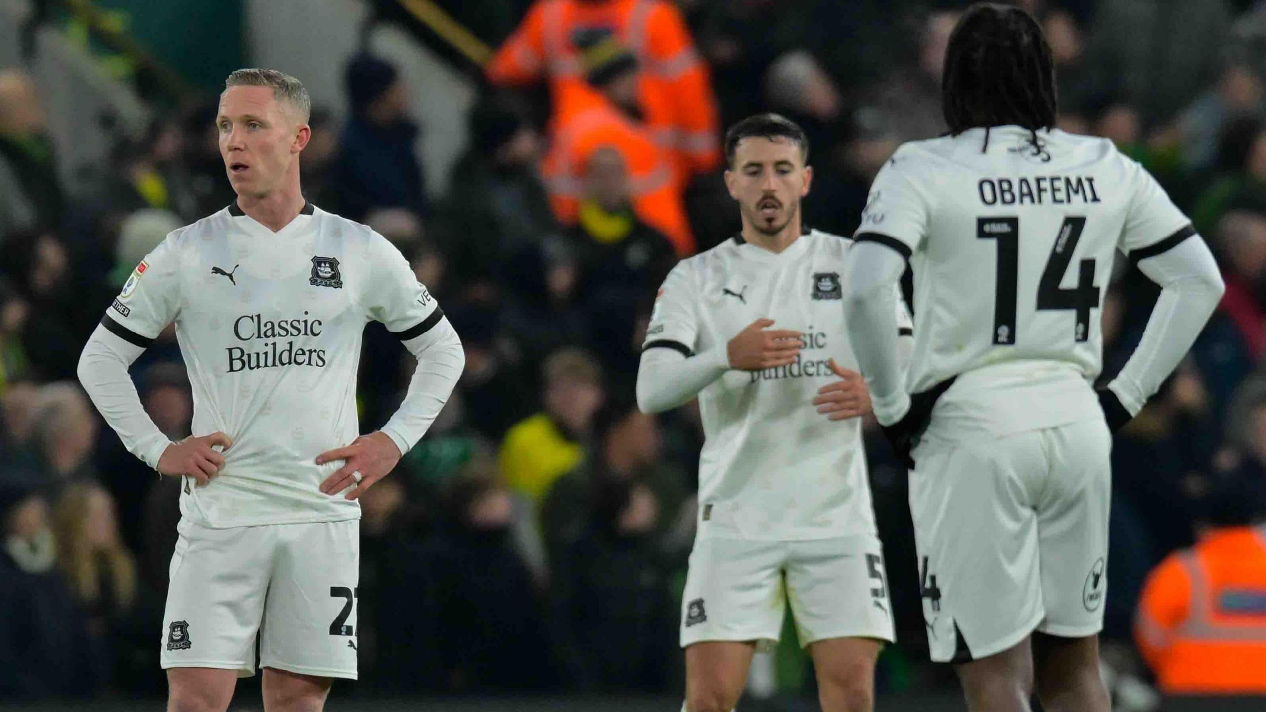 Plymouth Argyle players look unhappy