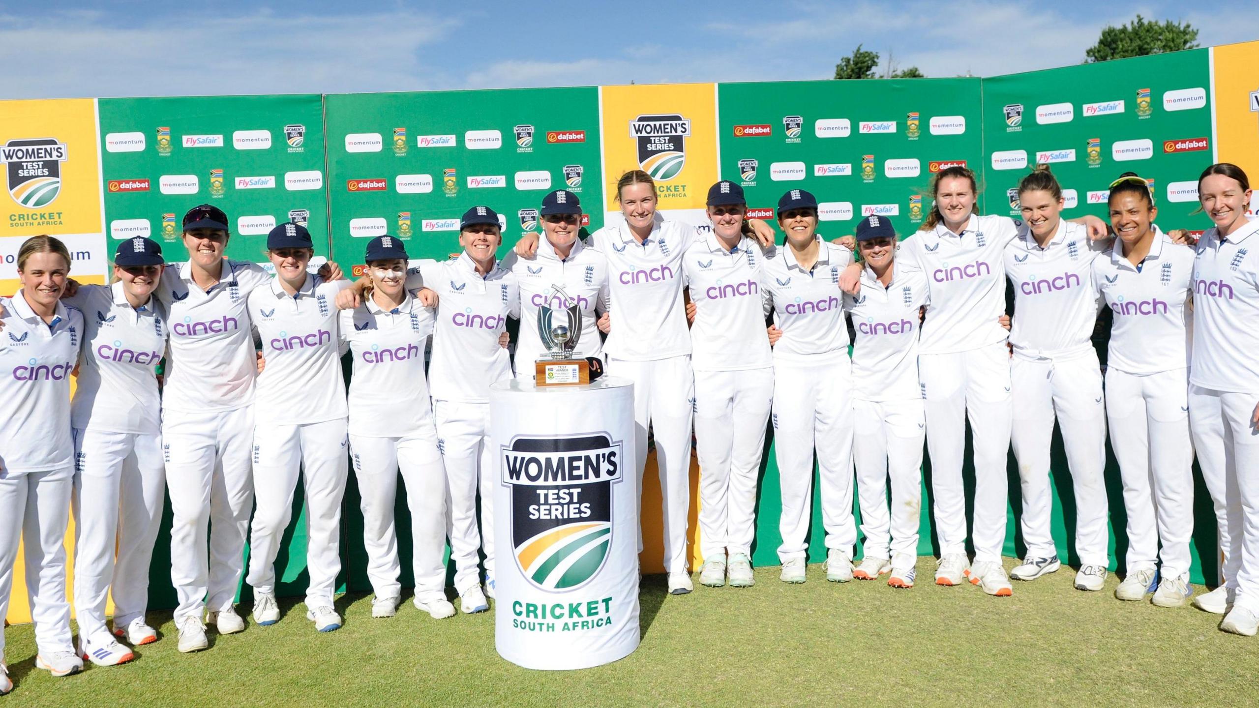 England with the Test series trophy