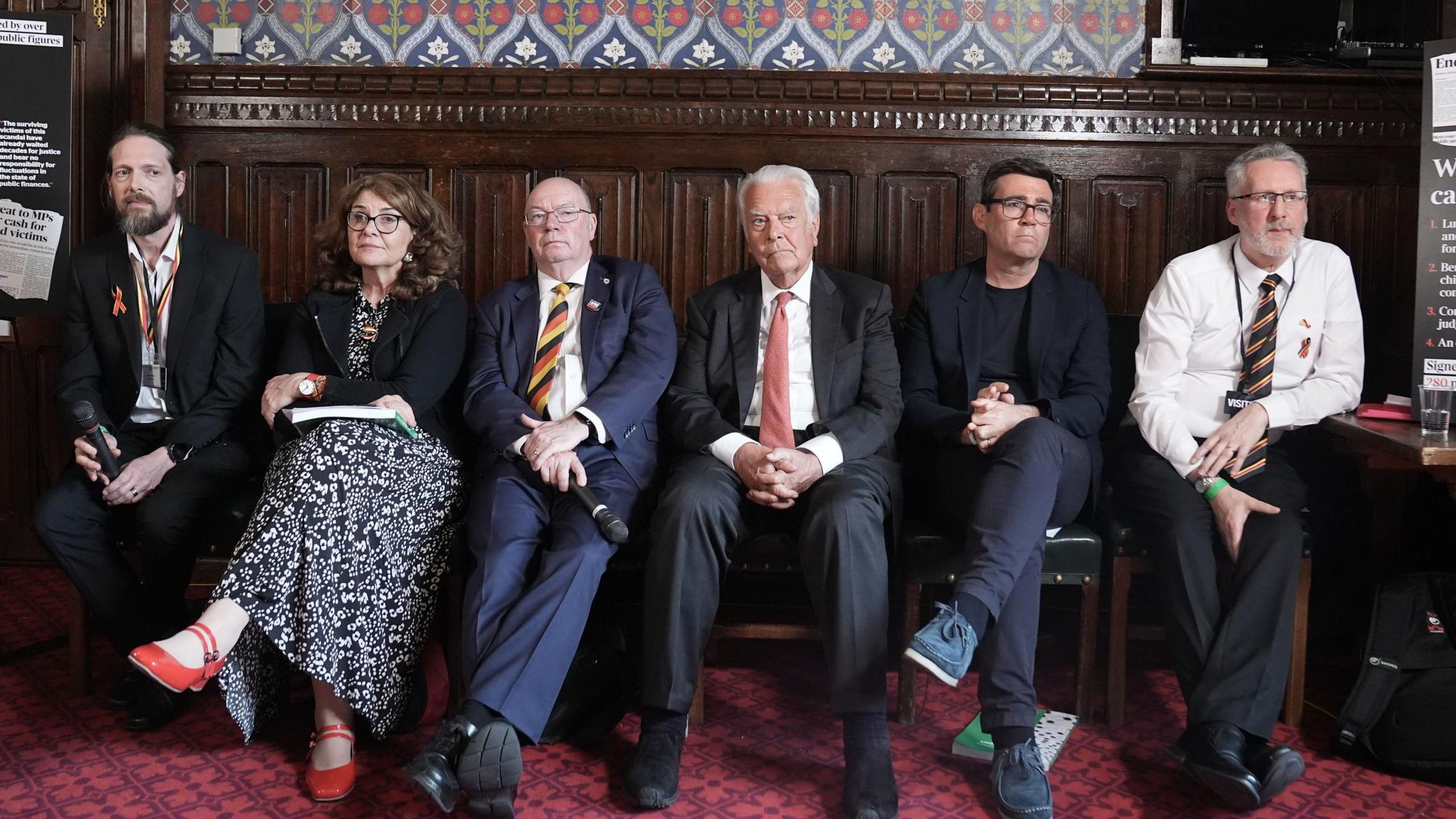 (Left to right) Andy Evans, Dame Diana Johnson MP, Alistair Burt, former health minister Lord Owen, former health secretary and Mayor of Manchester Andy Burnham and Glenn Wilkinson