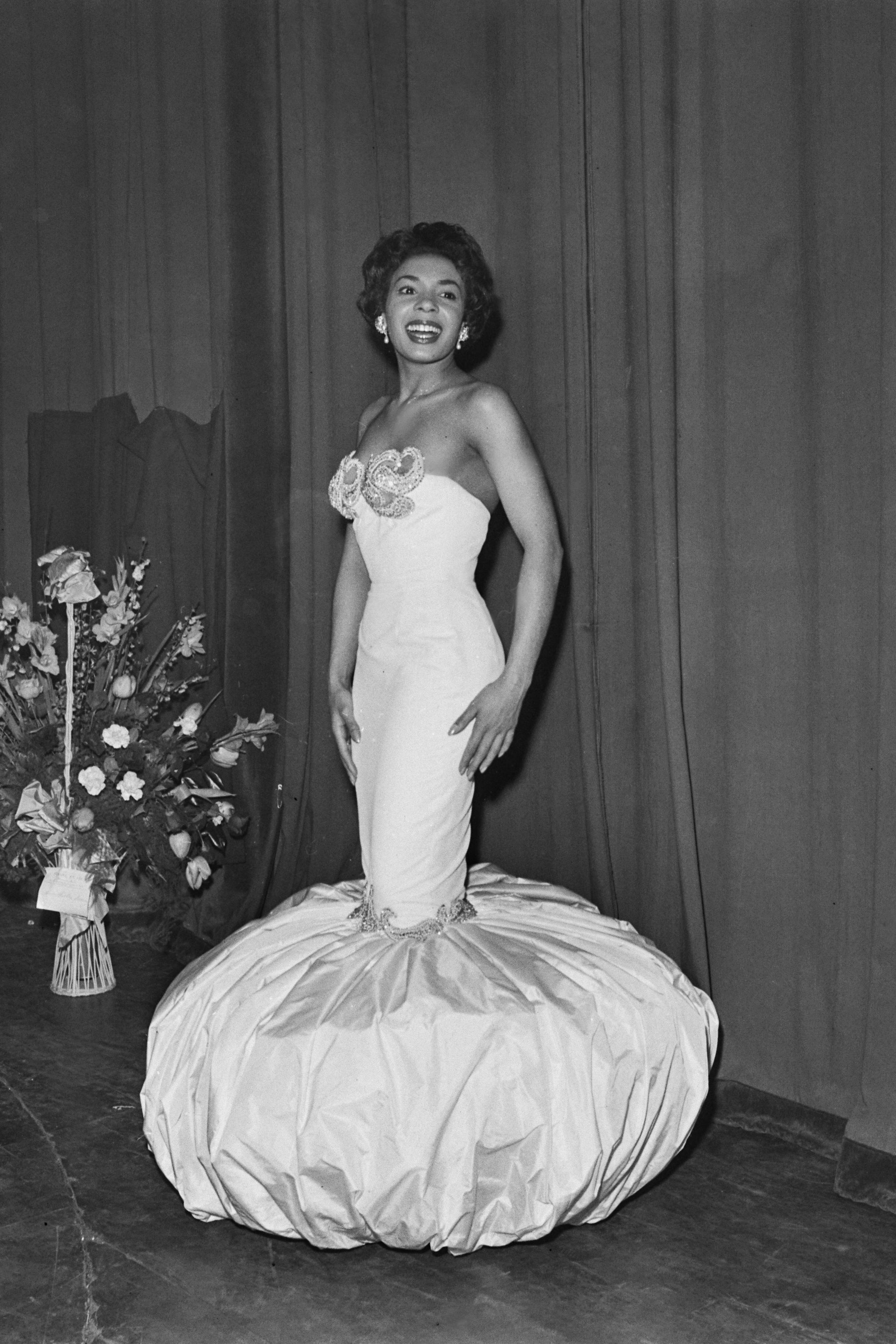 Shirley Bassey wearing a puffball dress