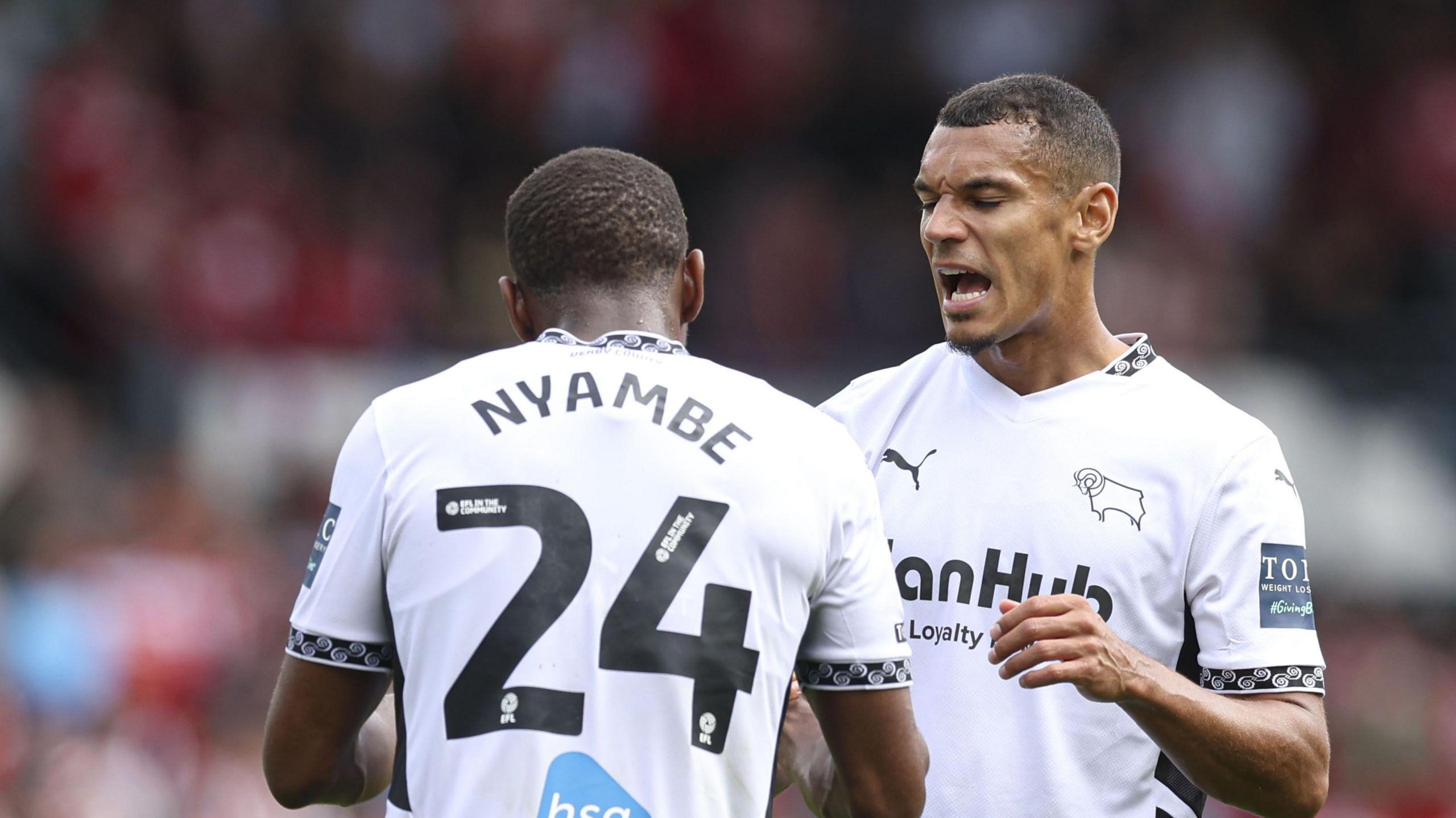 Kayden Jackson (right) celebrates Derby's win against Middlesbrough